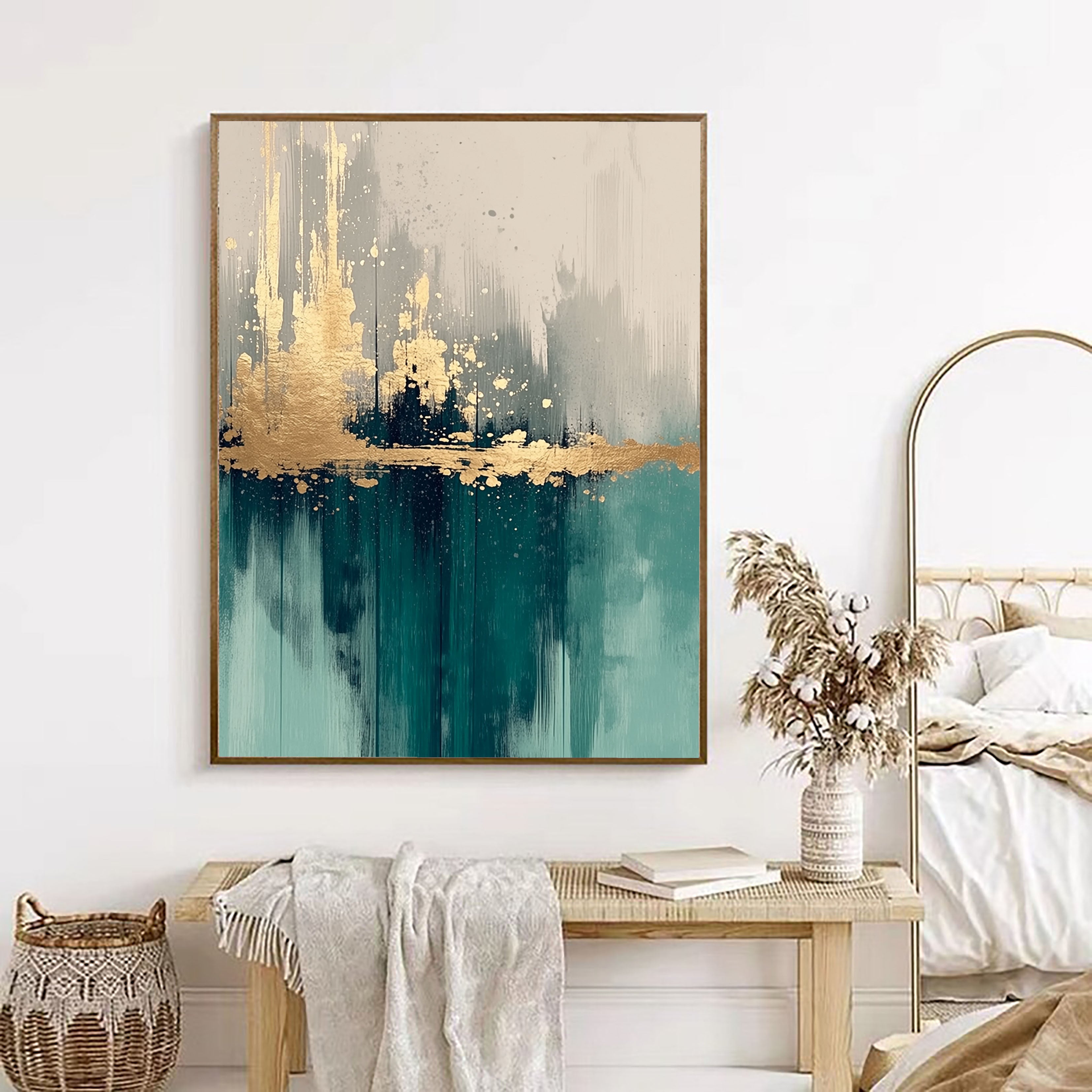 Golden Horizon Glow | Teal Depth