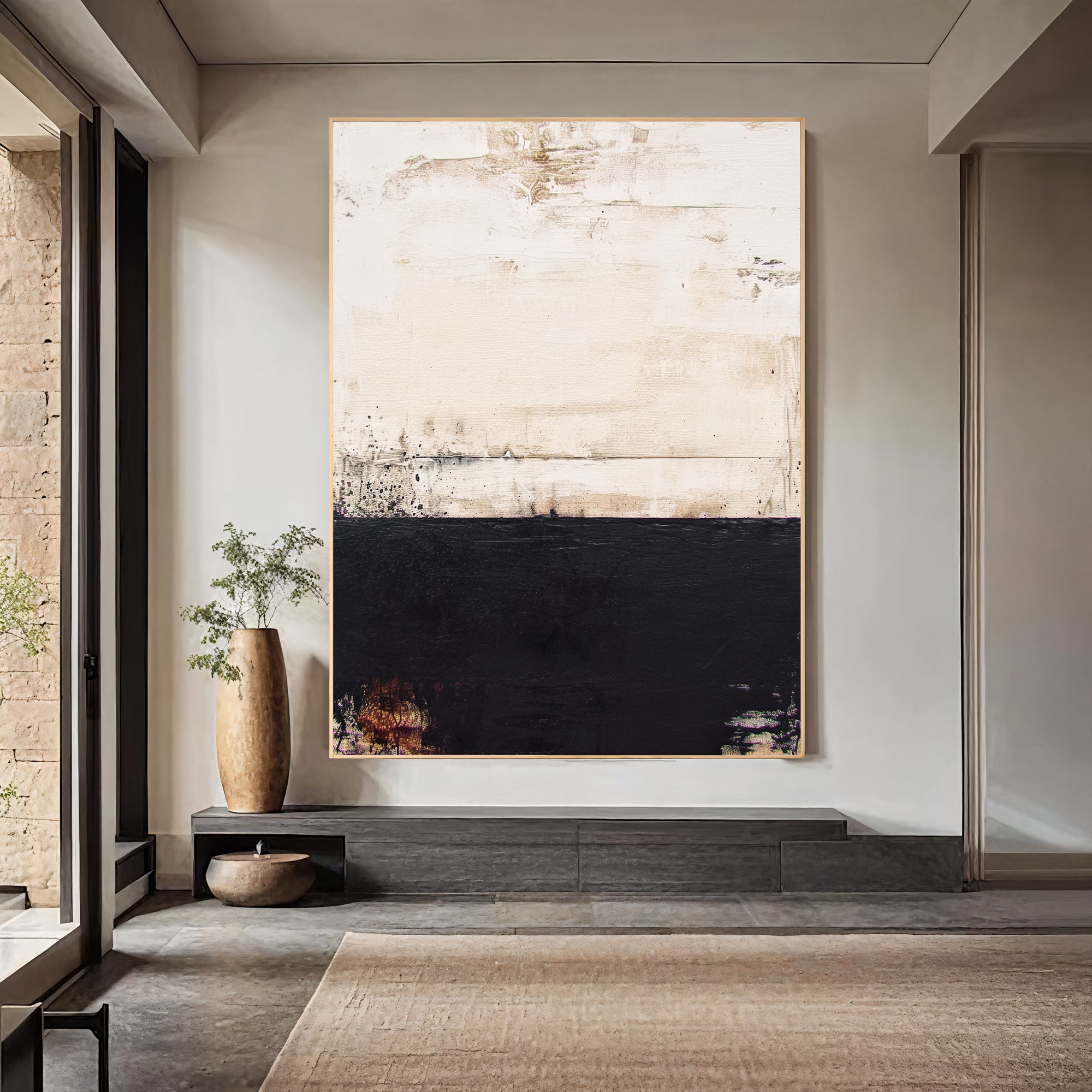 Textured Beige Contrast | Ebony Hues