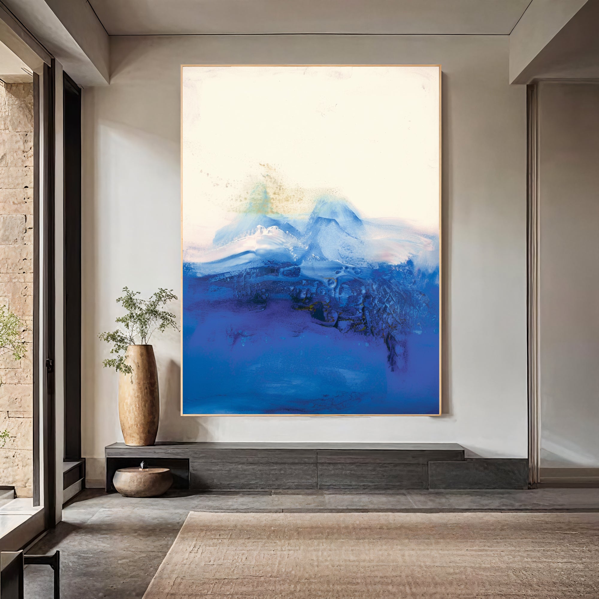 Textured Azure Opulence | Blue White