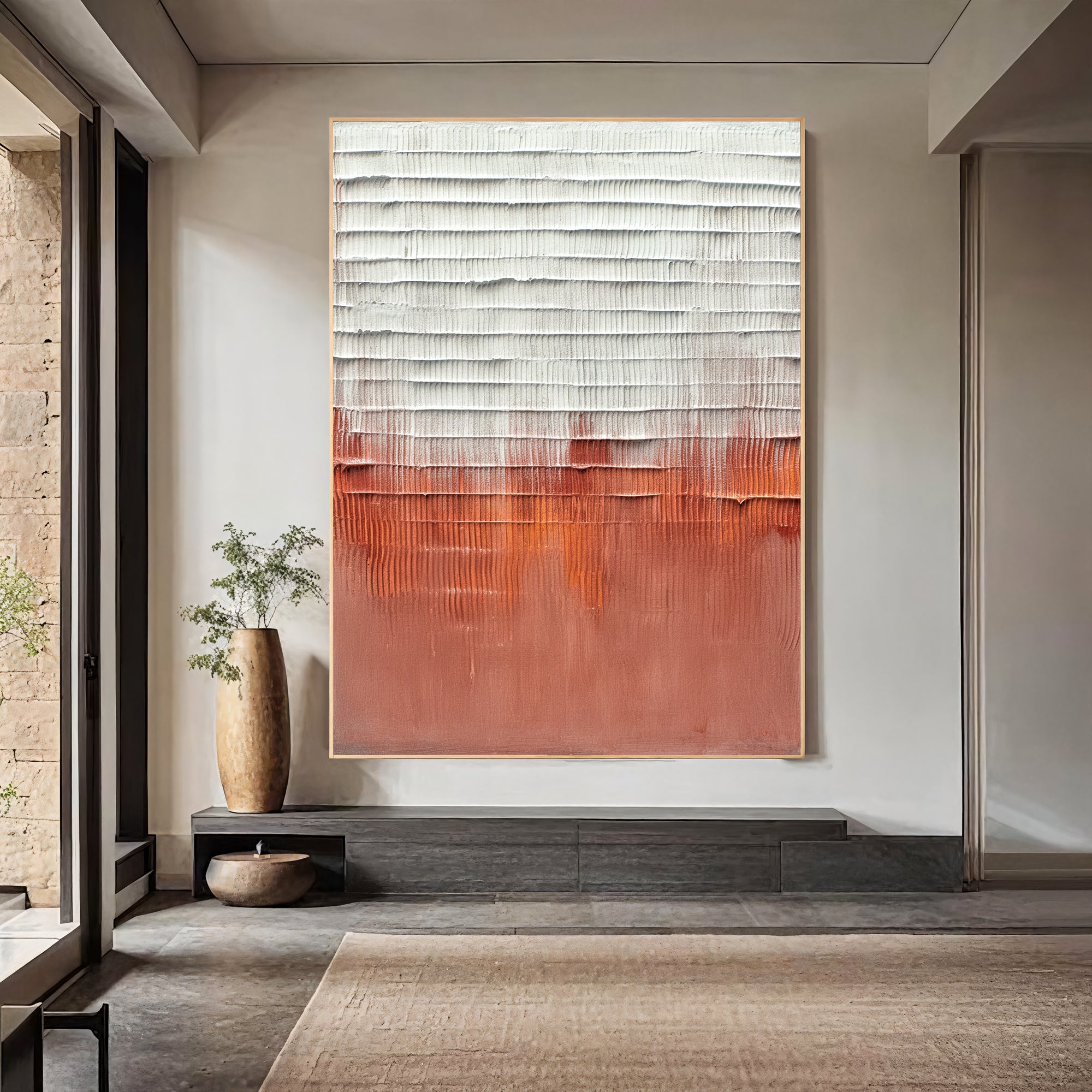 Textured Rust Elegance | Coral Hues