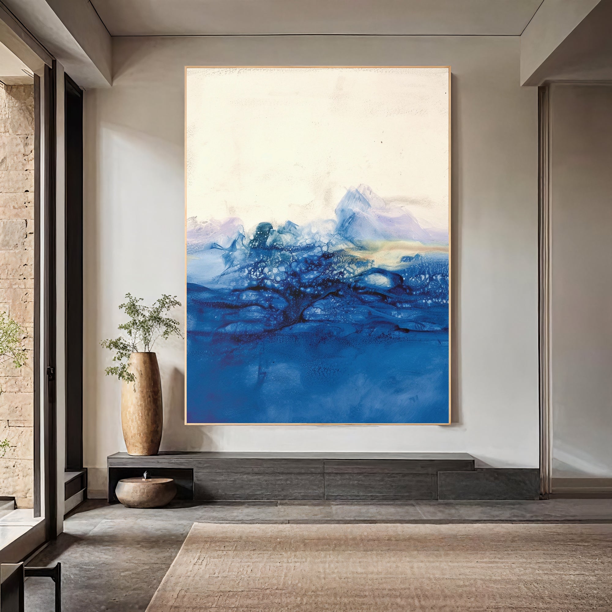 Textured Azure Elegance | Blue White