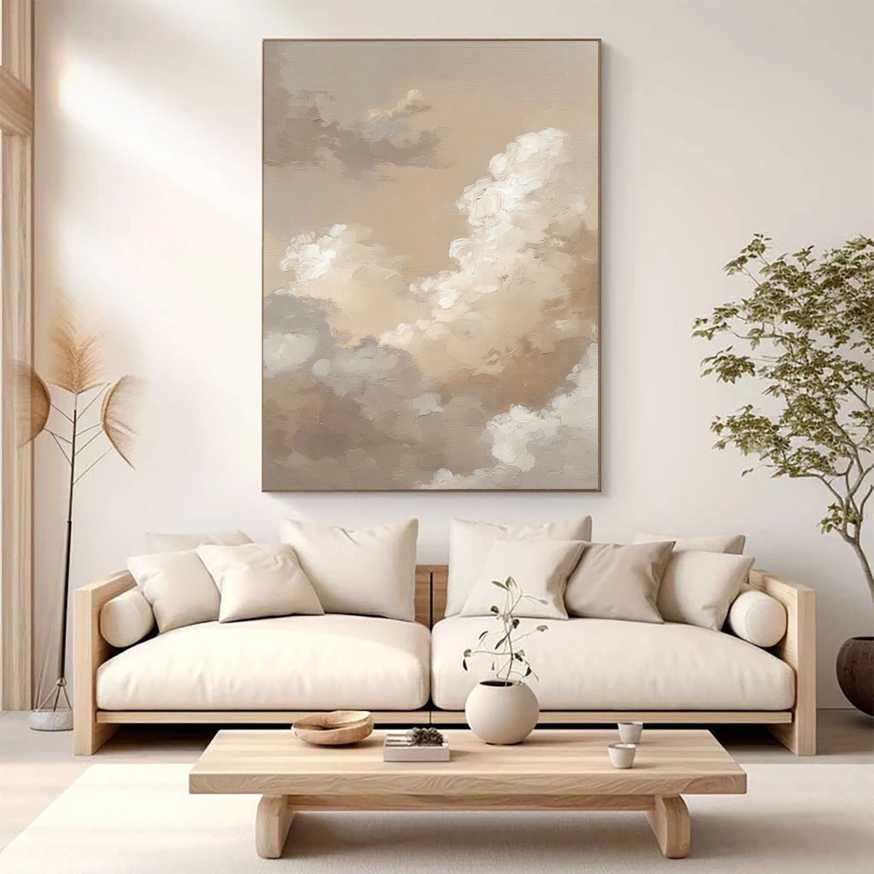 Textured Cloudscapes | Ivory Taupe