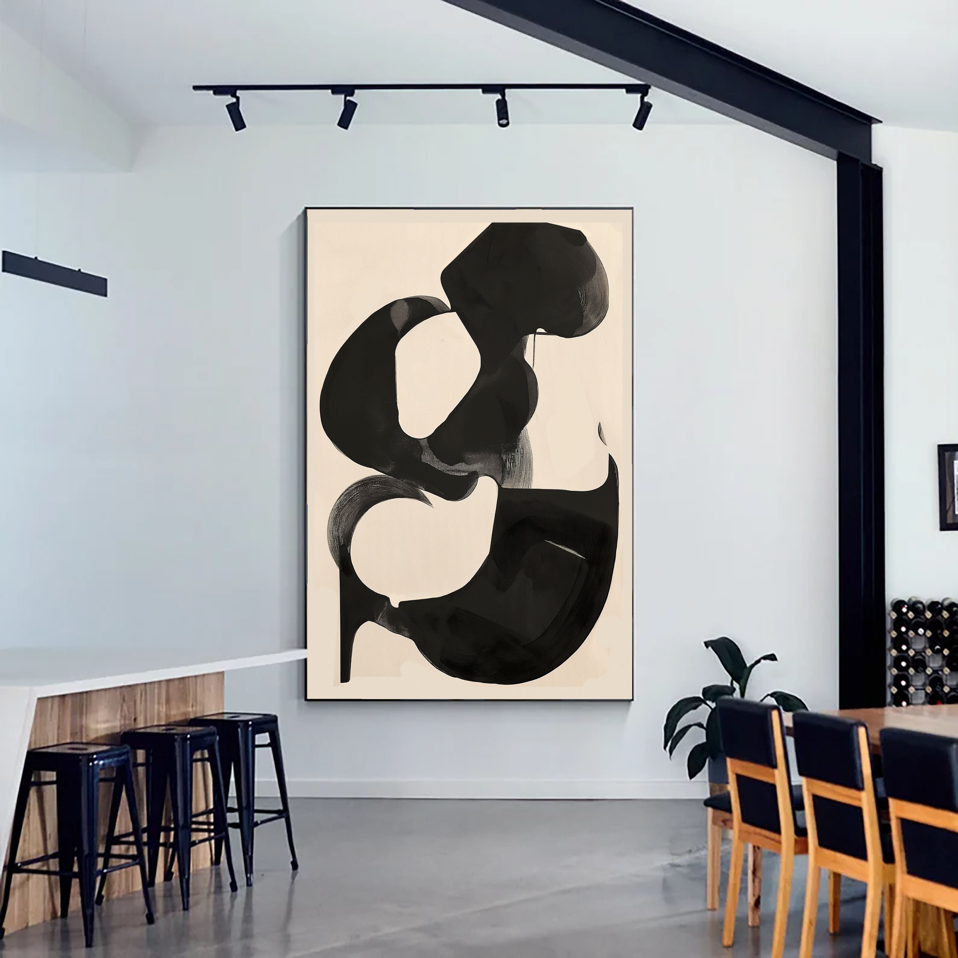 Textured Monochrome Artistry | Black Beige