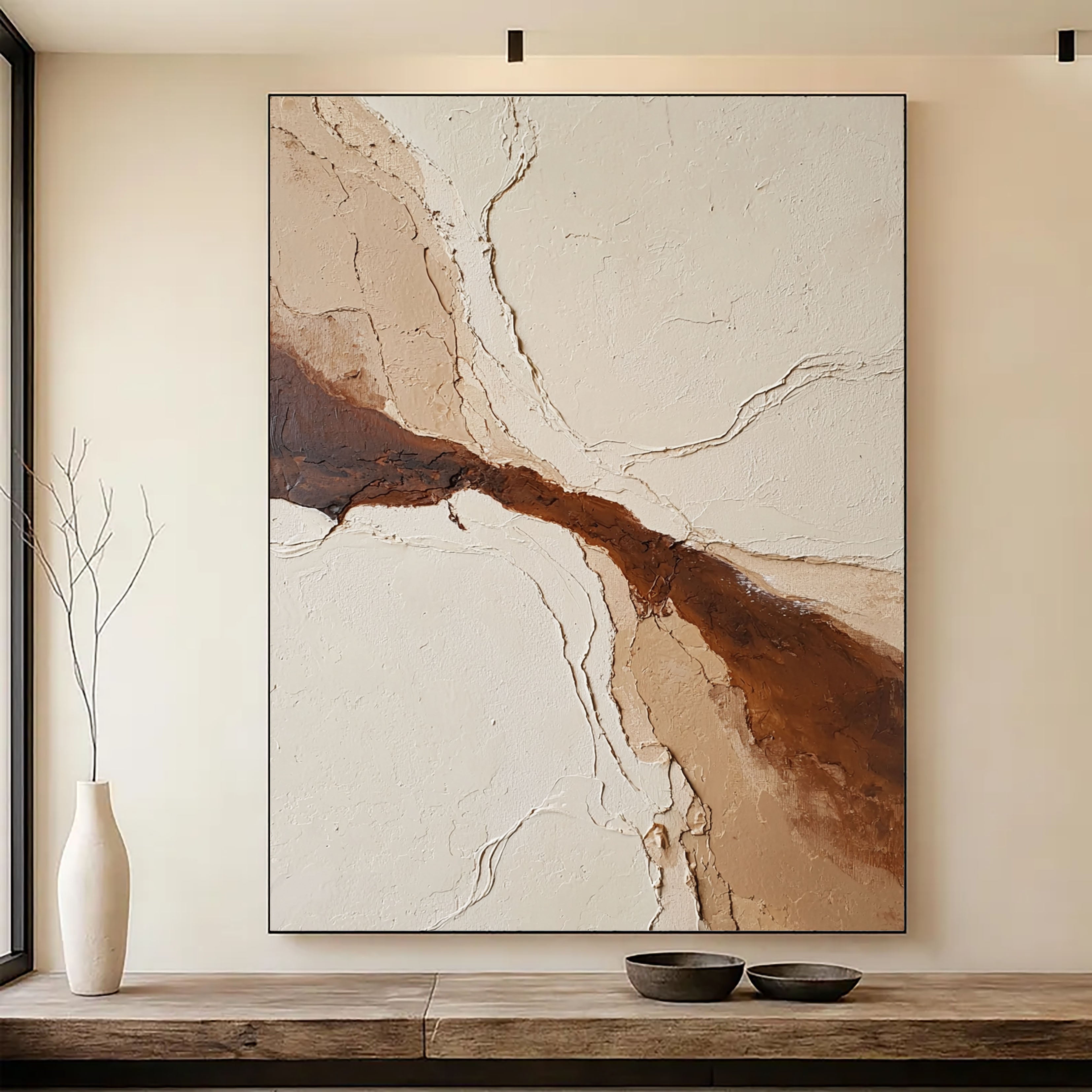 Textured Earthy Veins | Cream Umber