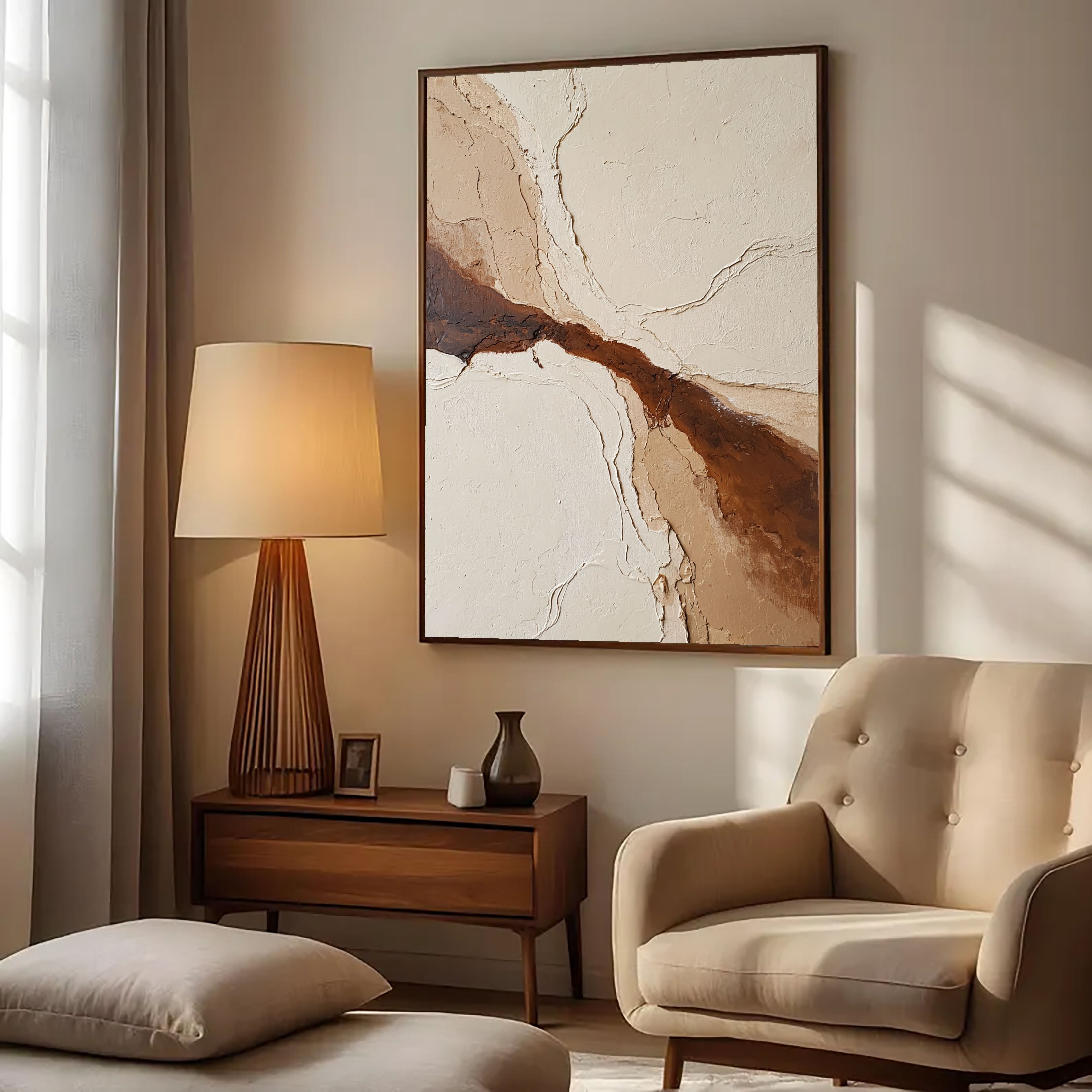 Textured Earthy Veins | Cream Umber