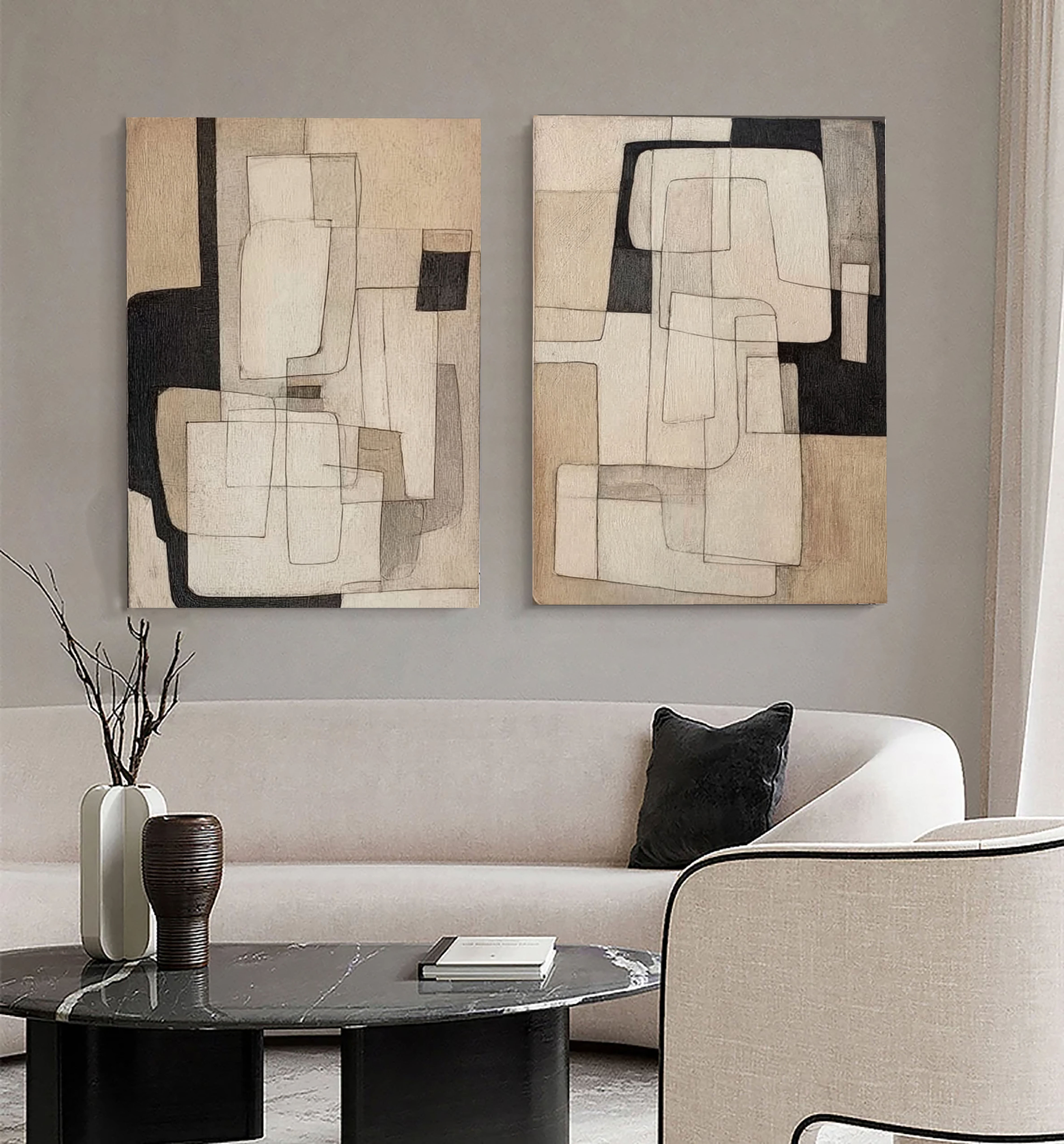 Earthy Geometric Forms | Neutral Tones