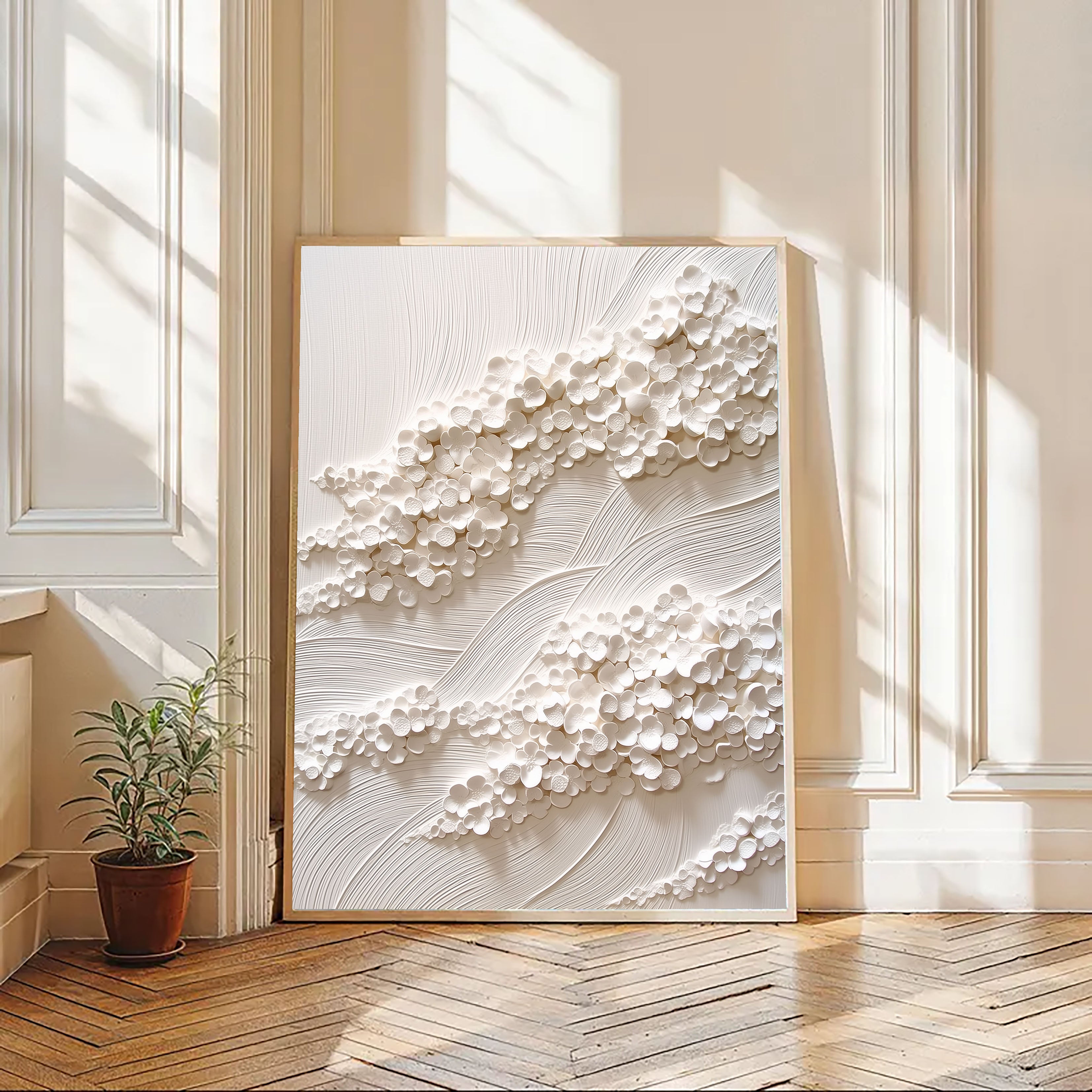 Textured Petal Wave | Ivory Bloom