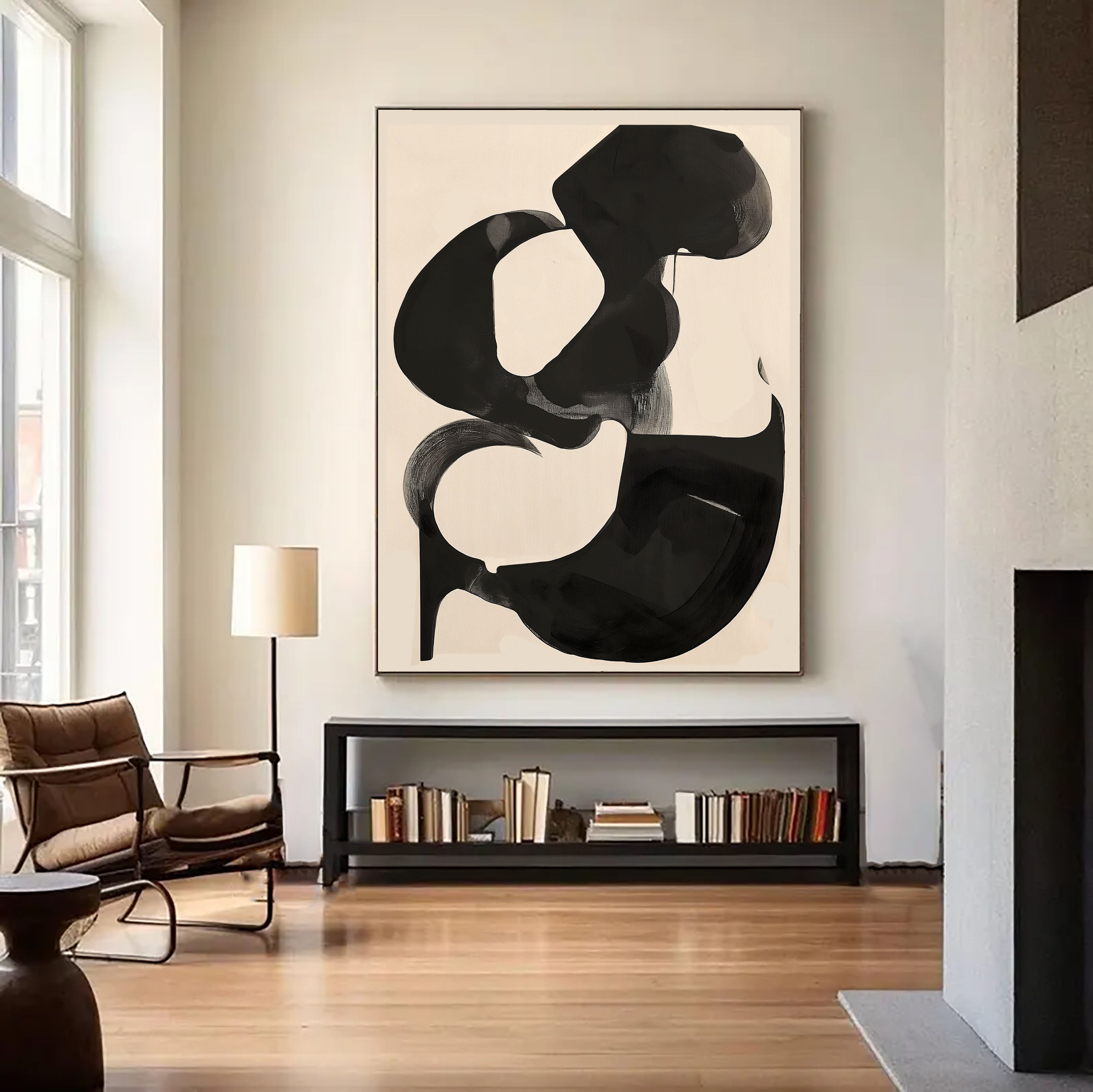 Textured Monochrome Artistry | Black Beige