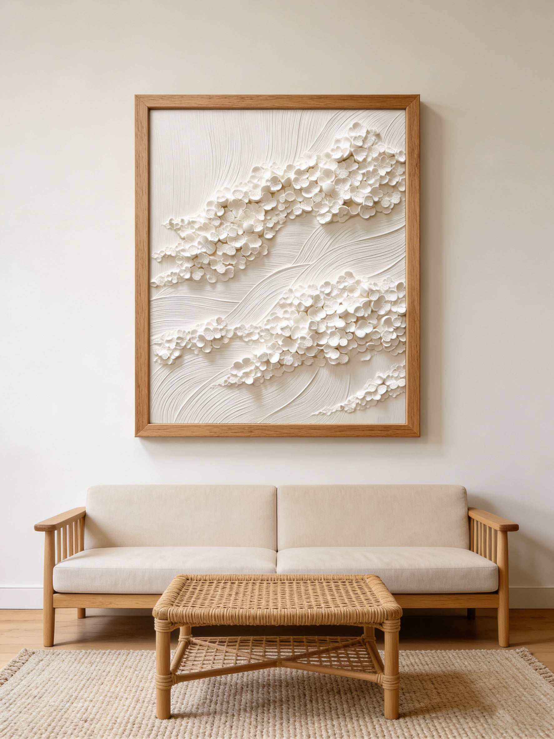 Textured Petal Wave | Ivory Bloom