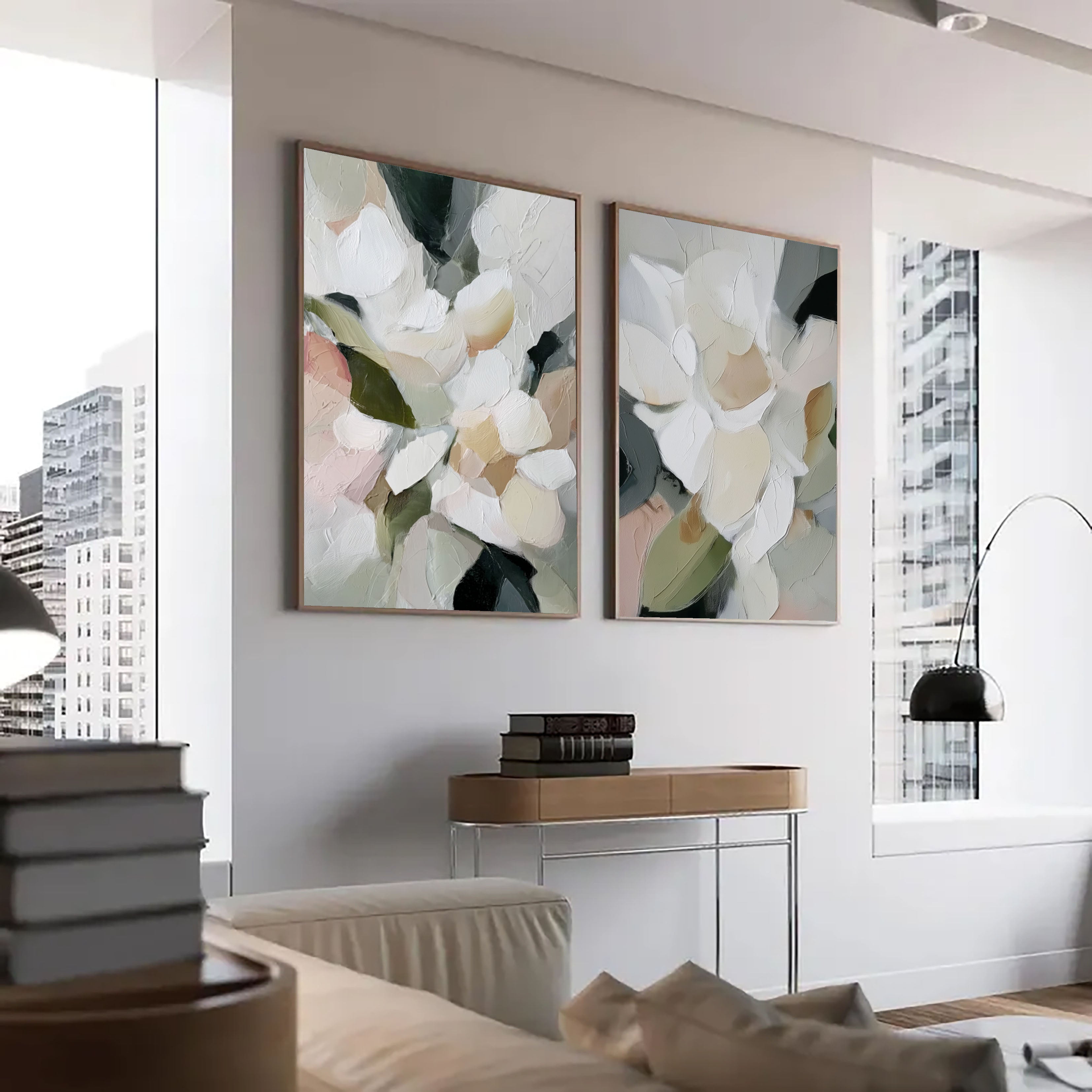 Textured Abstract Blooms | Soft Hues