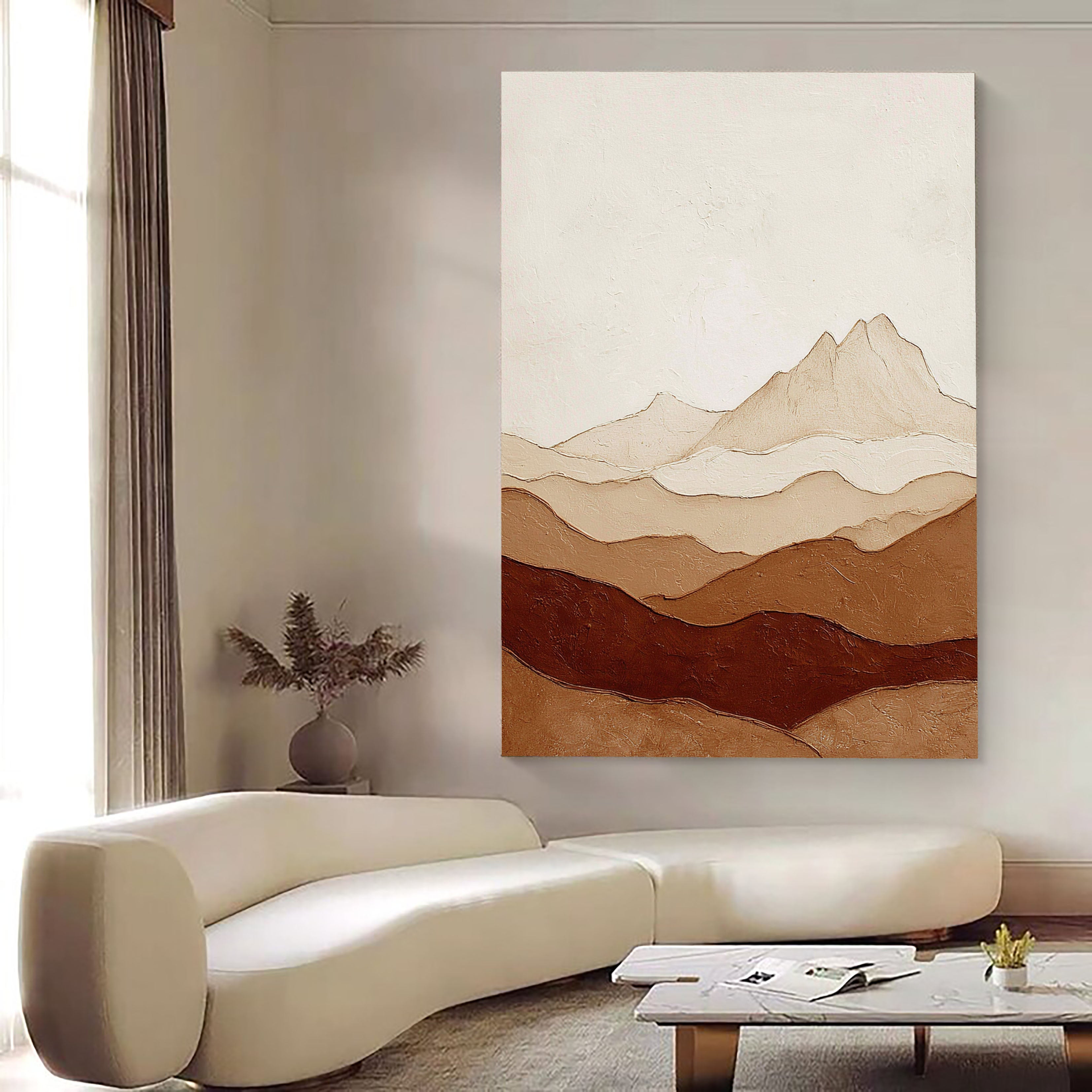 Textured Layered Peaks | Earth Tones