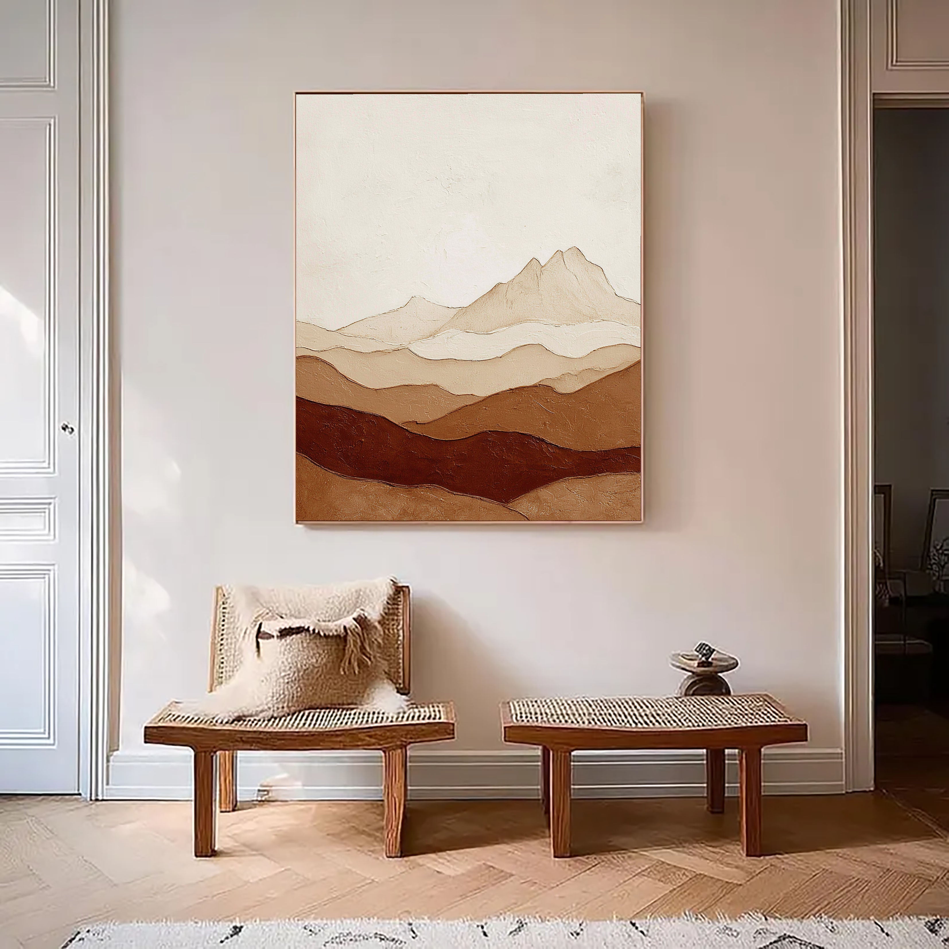 Textured Layered Peaks | Earth Tones