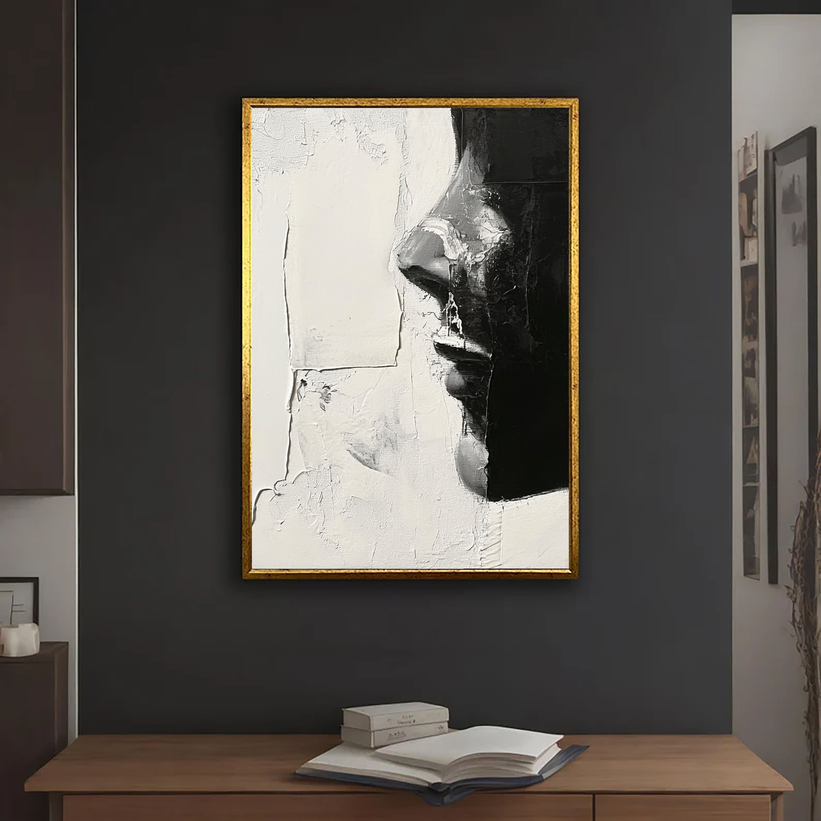 Textured Facial Drama | Monochrome Gaze