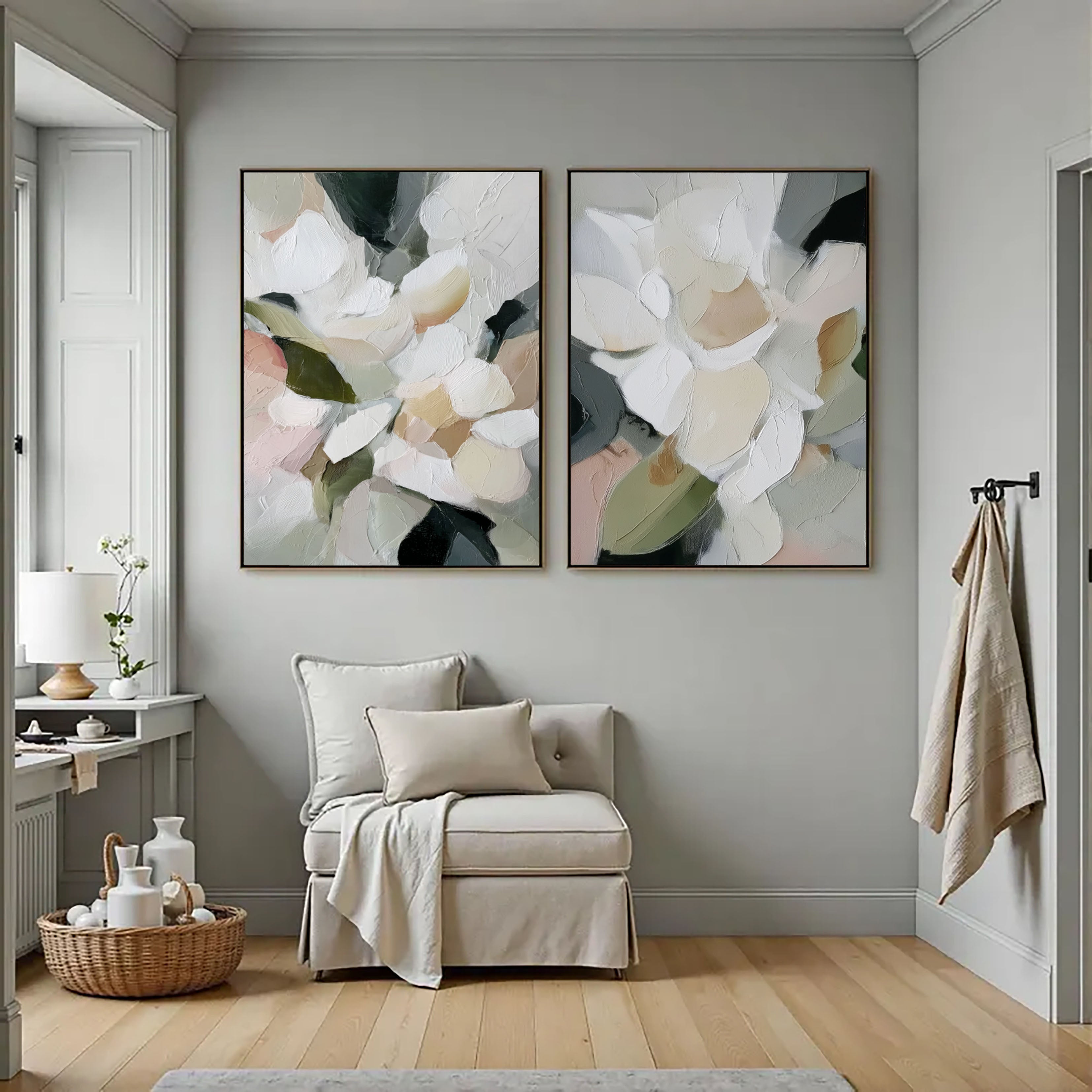 Textured Abstract Blooms | Soft Hues