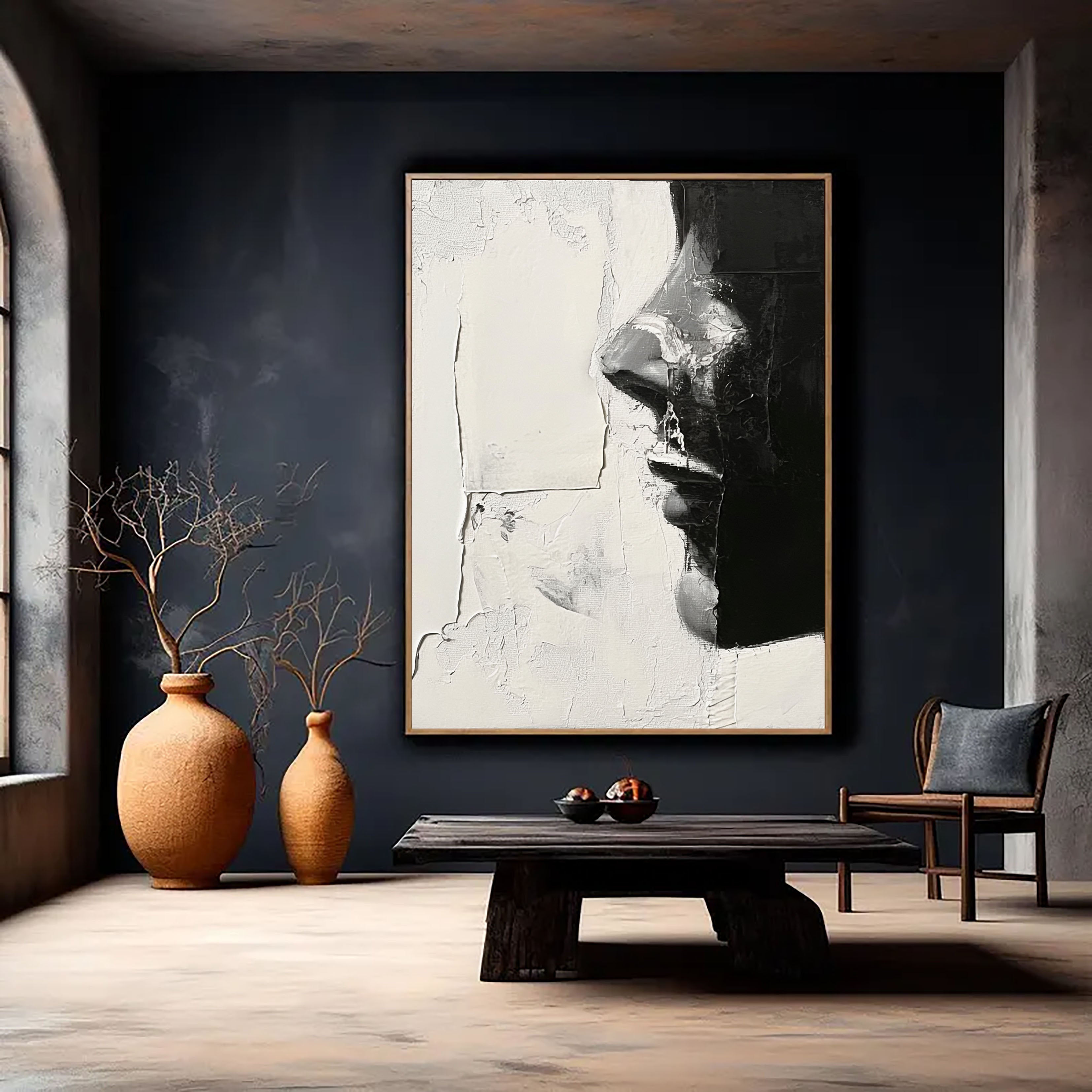 Textured Facial Drama | Monochrome Gaze