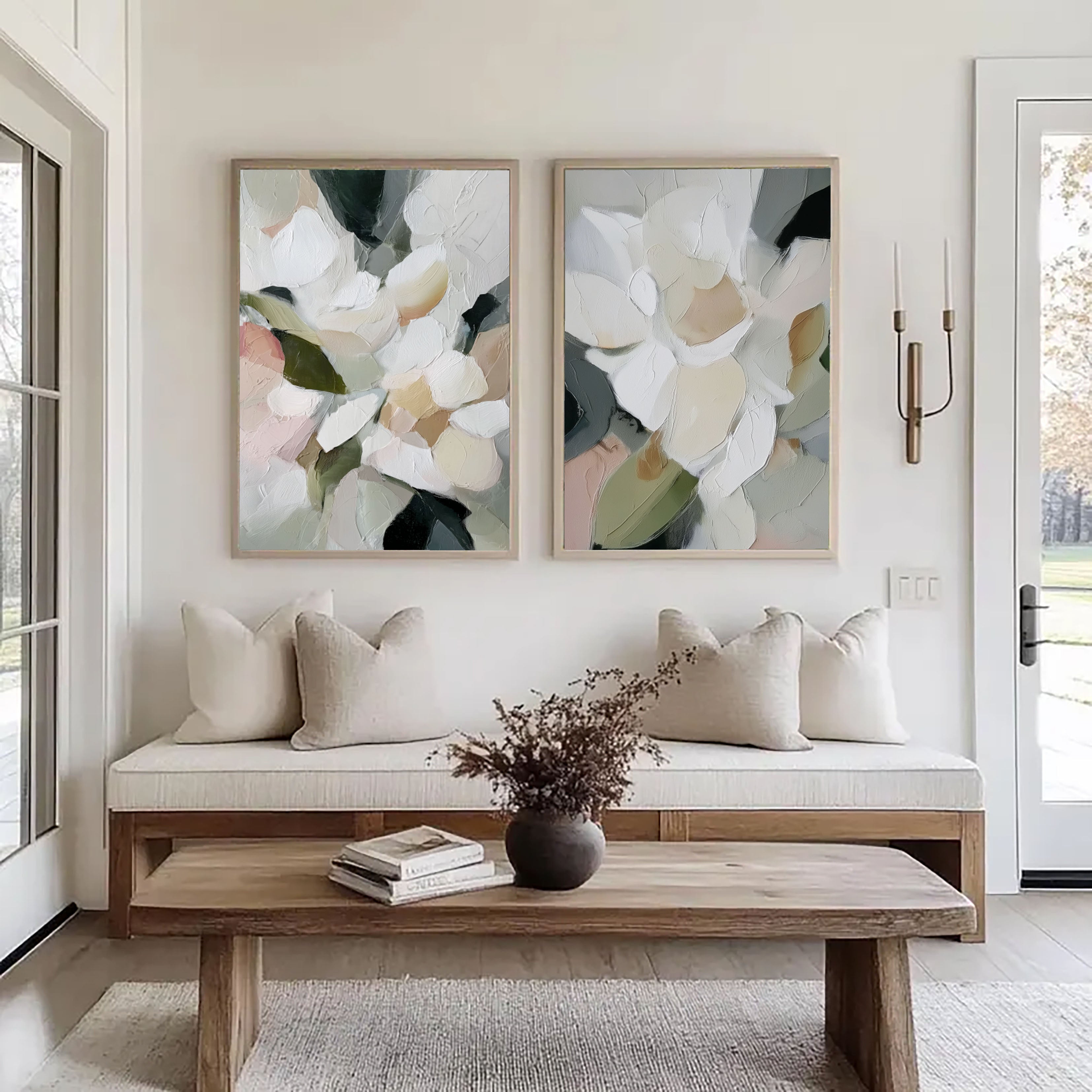 Textured Abstract Blooms | Soft Hues