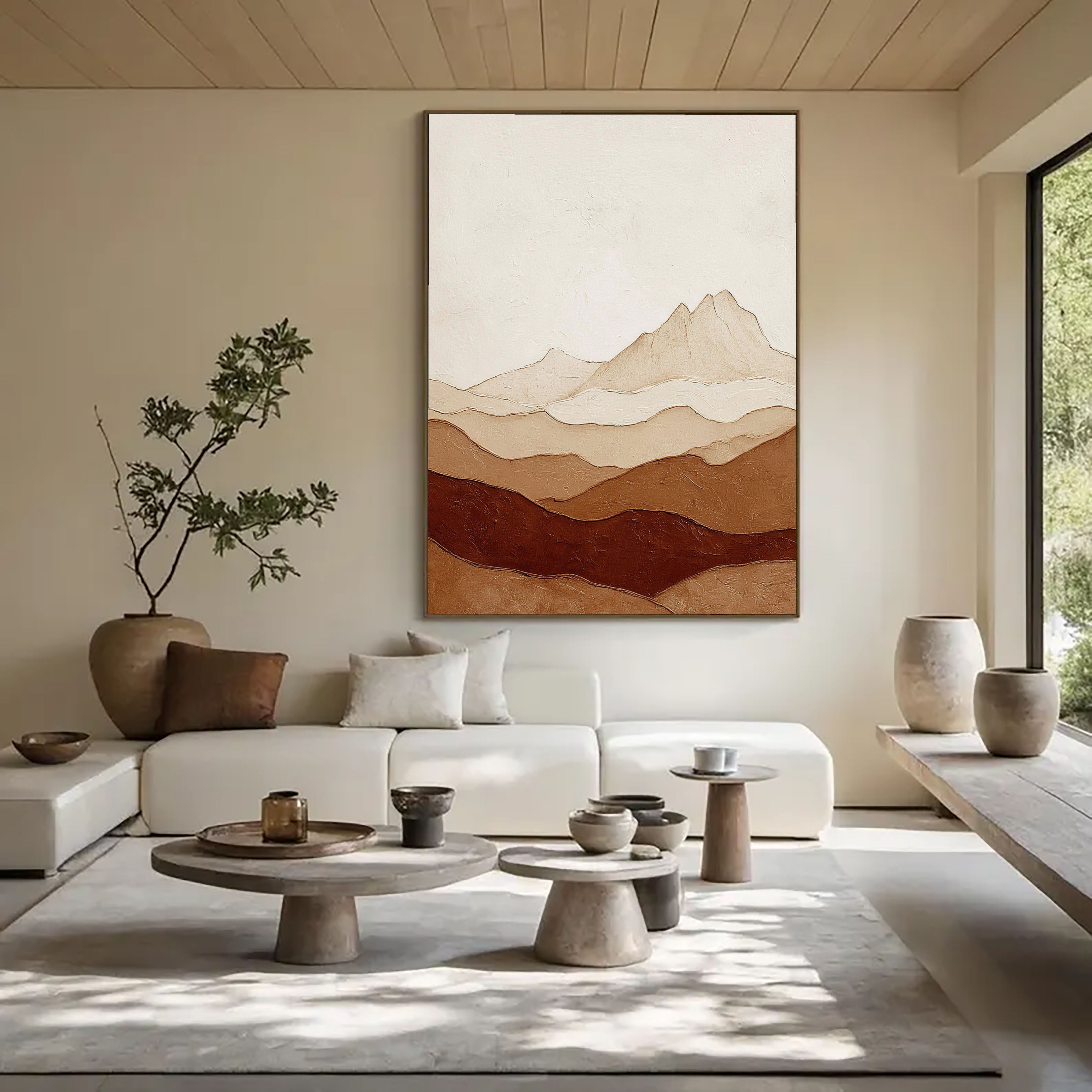 Textured Layered Peaks | Earth Tones