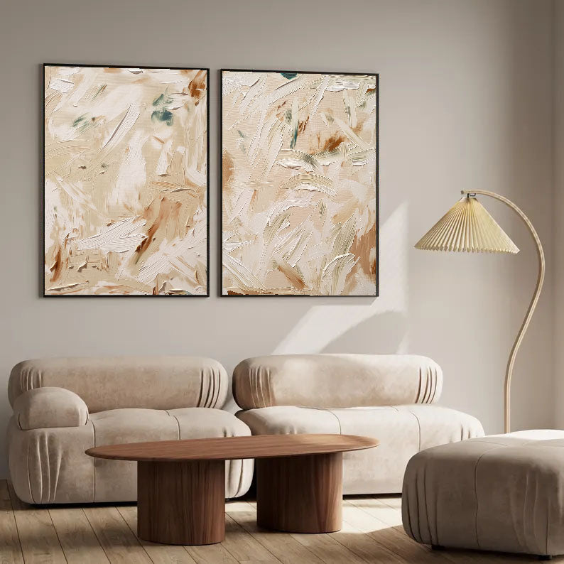 Earthy Brushstroke Harmony | Neutral Tones