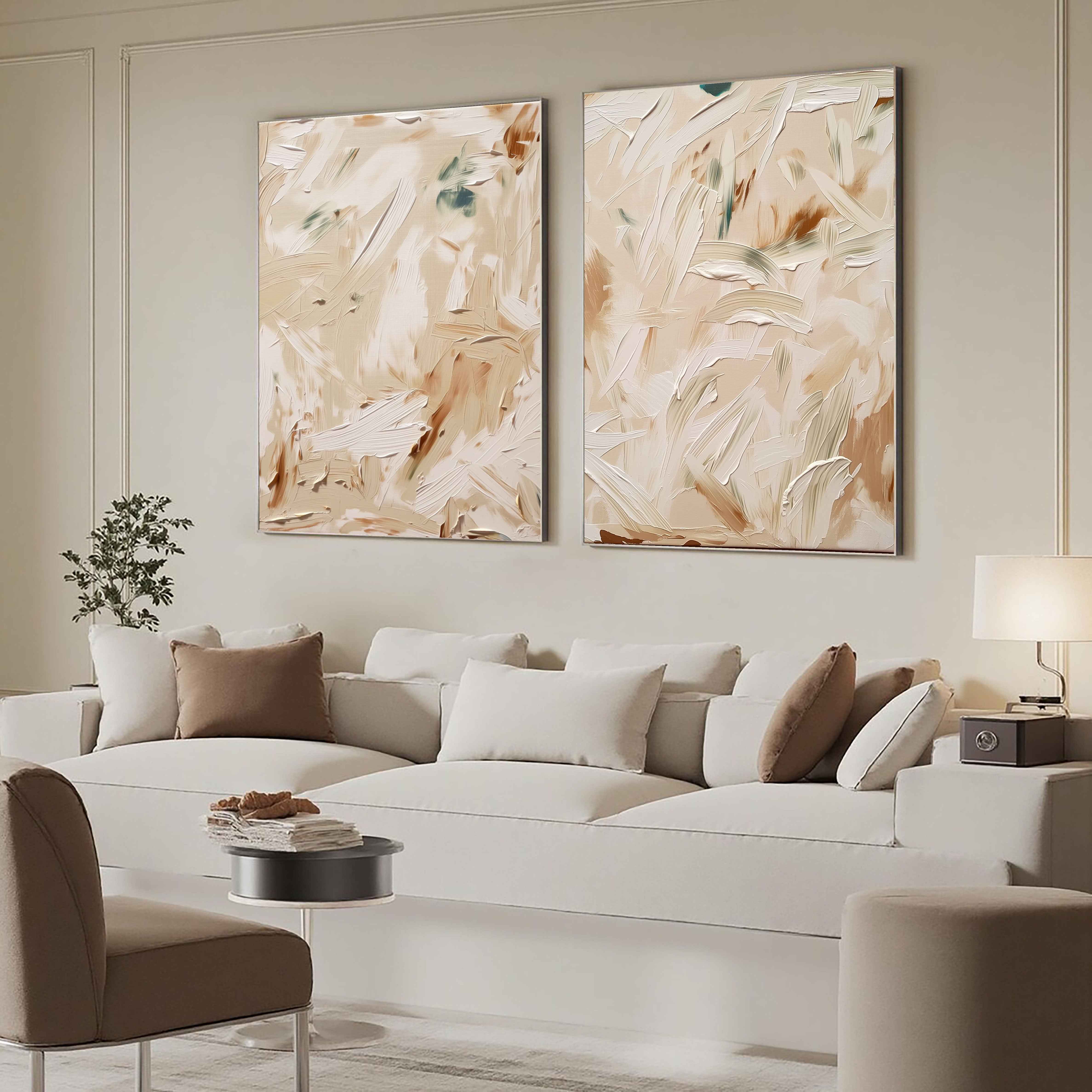 Earthy Brushstroke Harmony | Neutral Tones