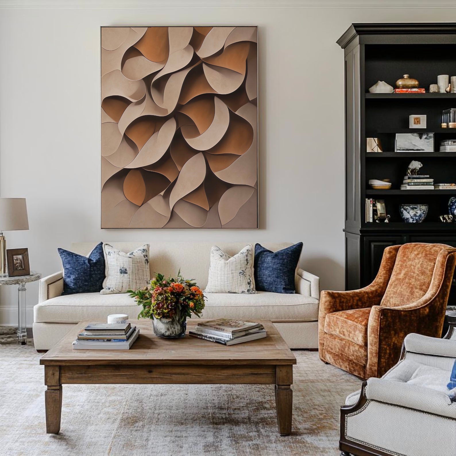 Textured Earthy Dynamics | Beige Swirl