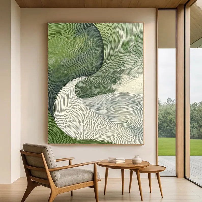 Textured Wave Vista | Green Currents