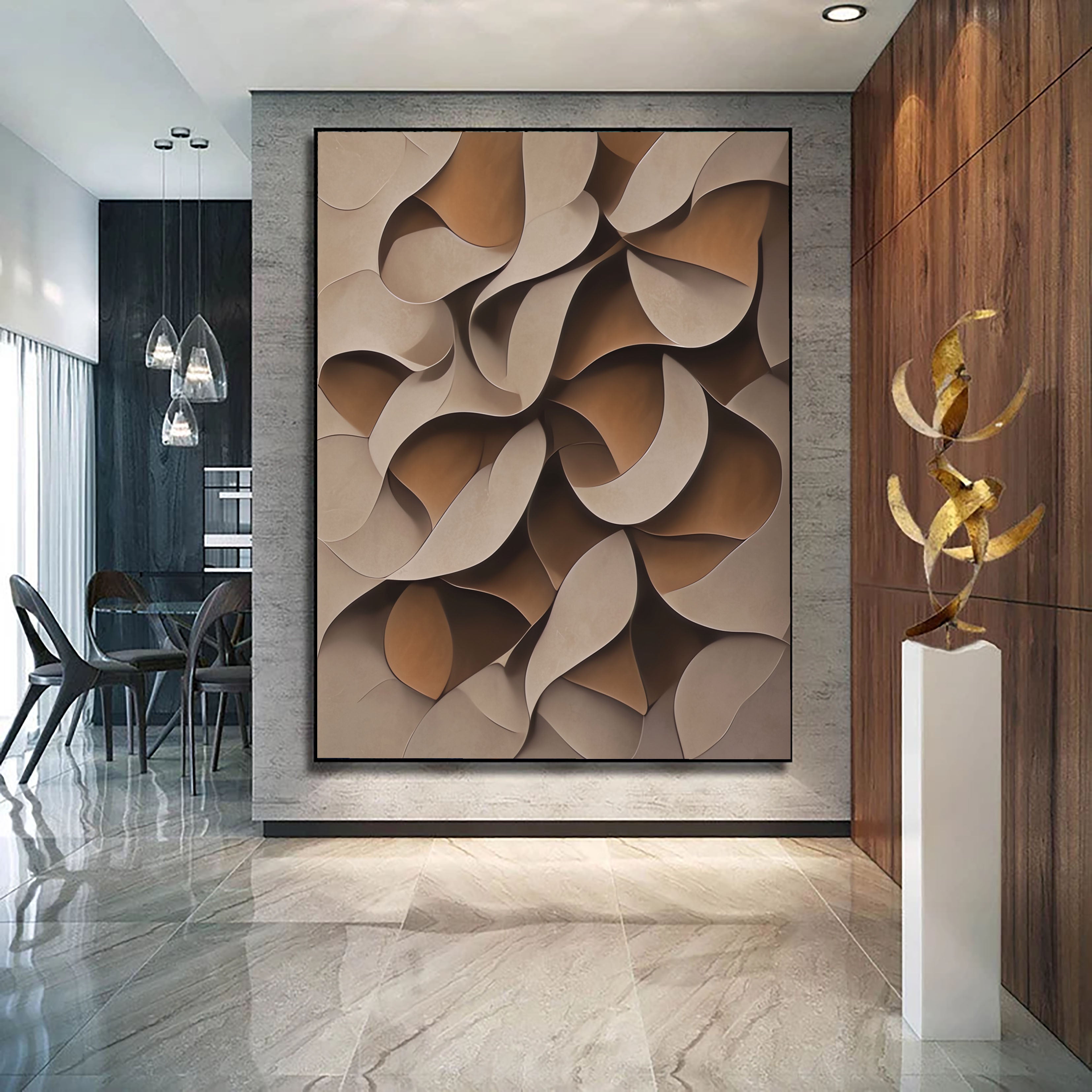 Textured Earthy Dynamics | Beige Swirl