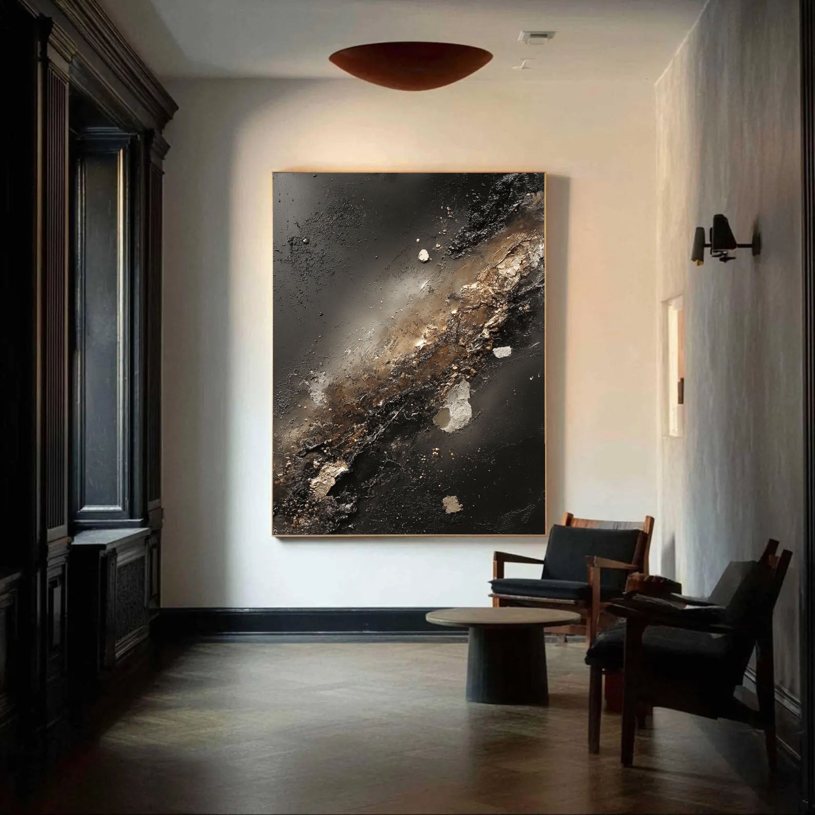 Textured Metallic Veins | Noir Gold