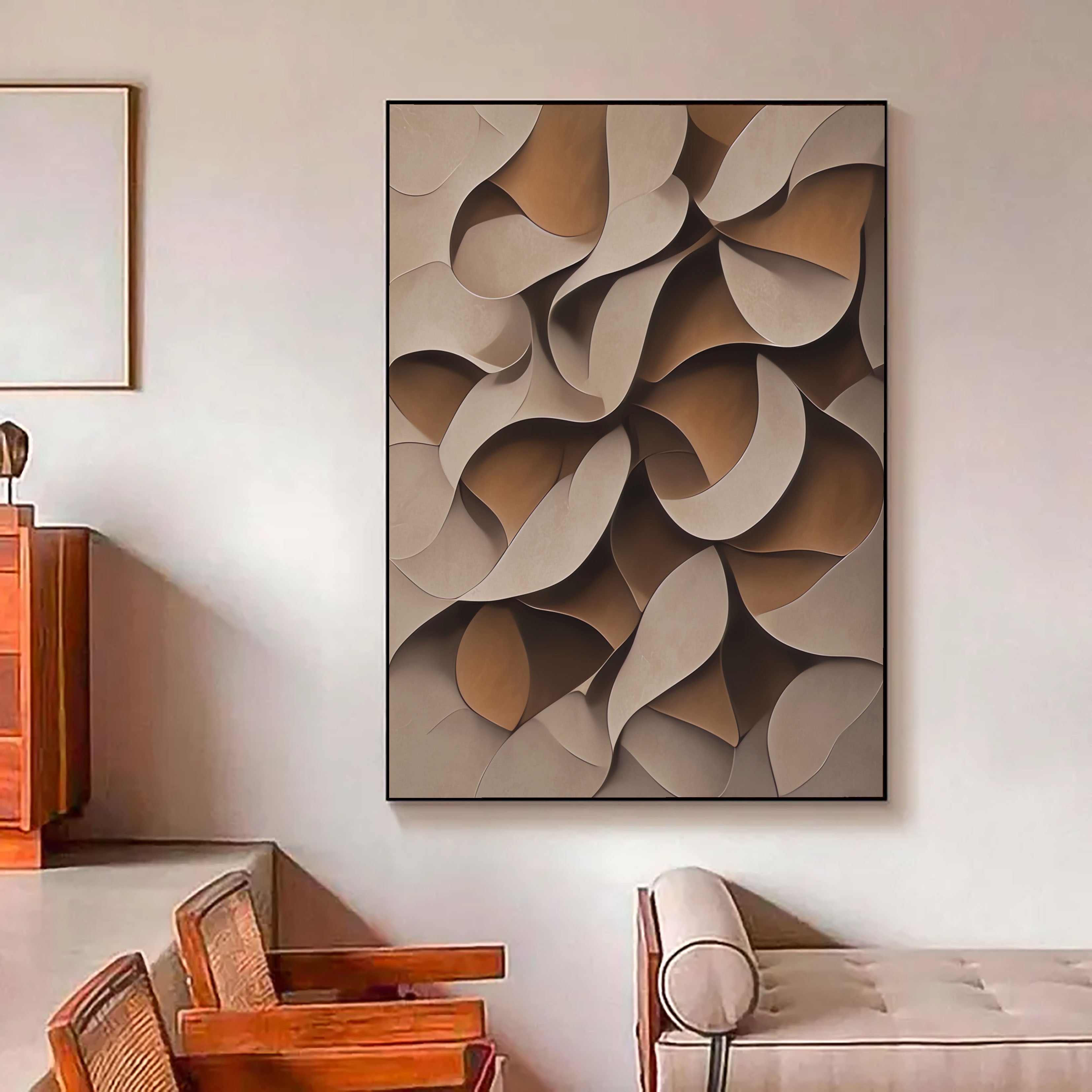Textured Earthy Dynamics | Beige Swirl