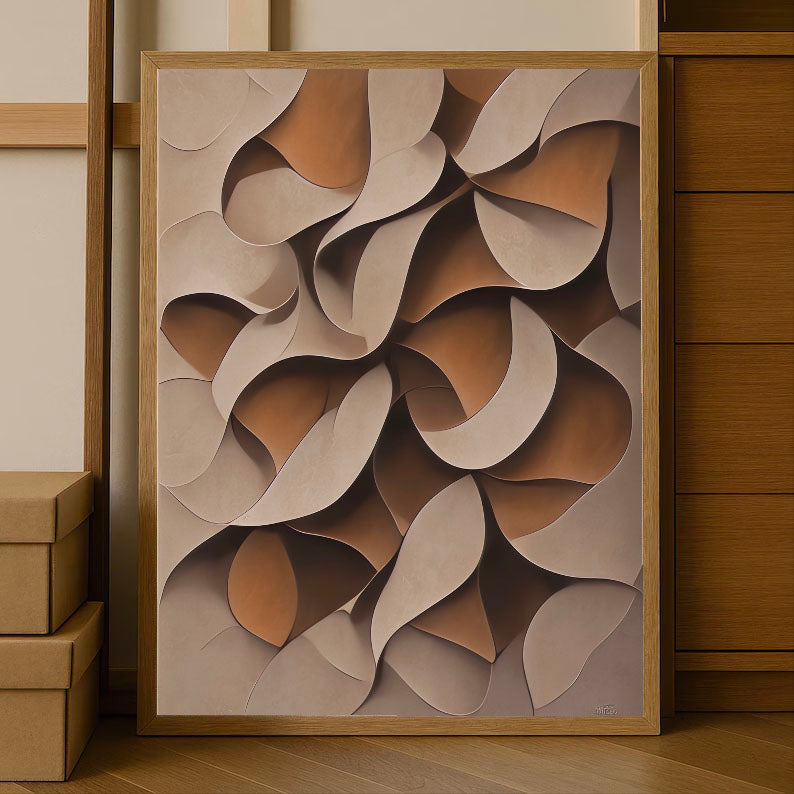 Textured Earthy Dynamics | Beige Swirl