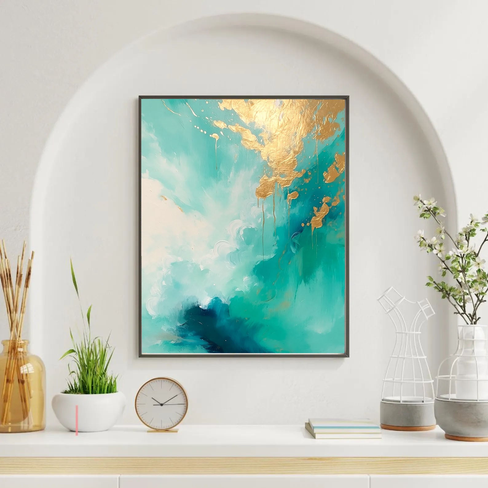 Gilded Teal Dreams | Ocean Glow