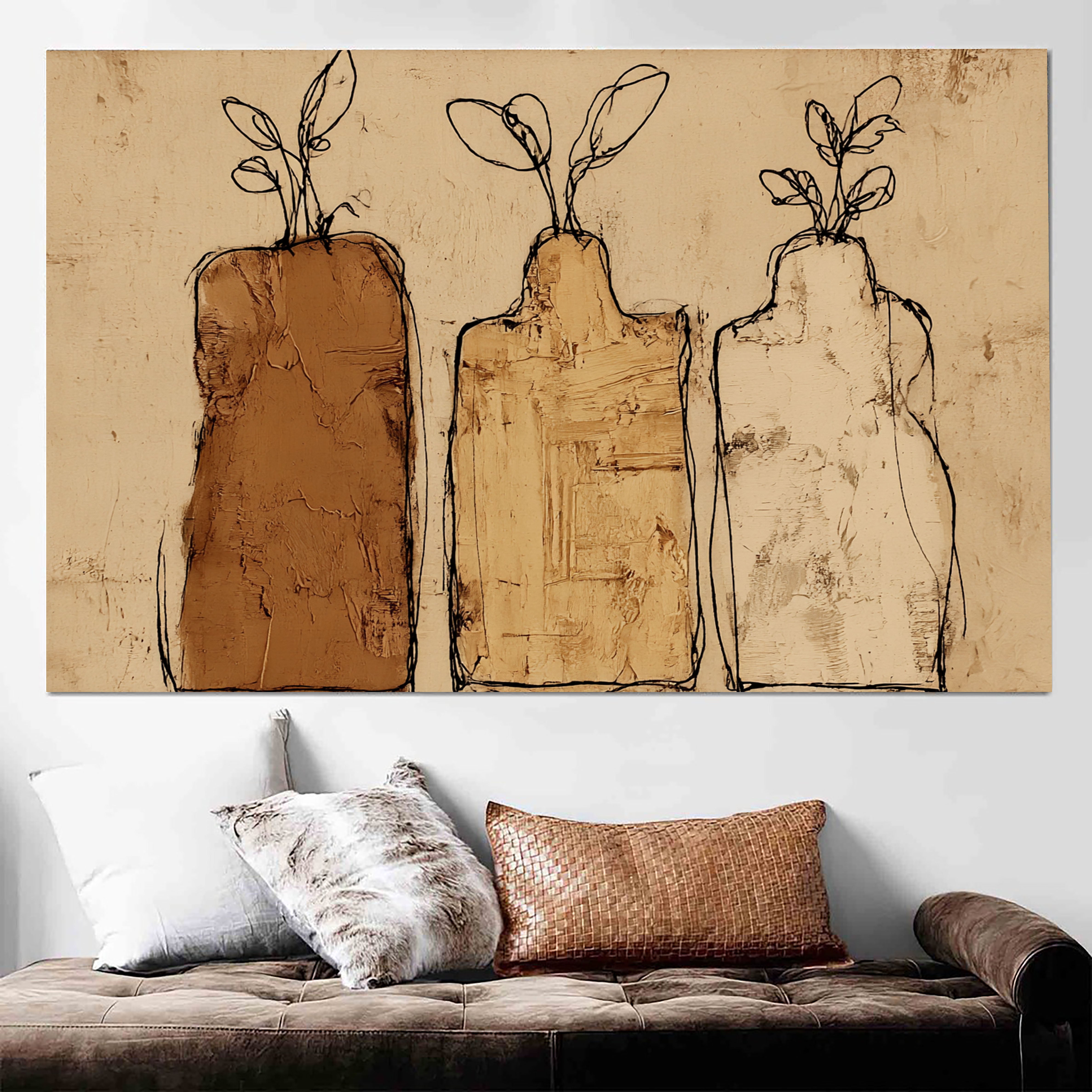 Textured Neutral Vases | Terracotta Ivory