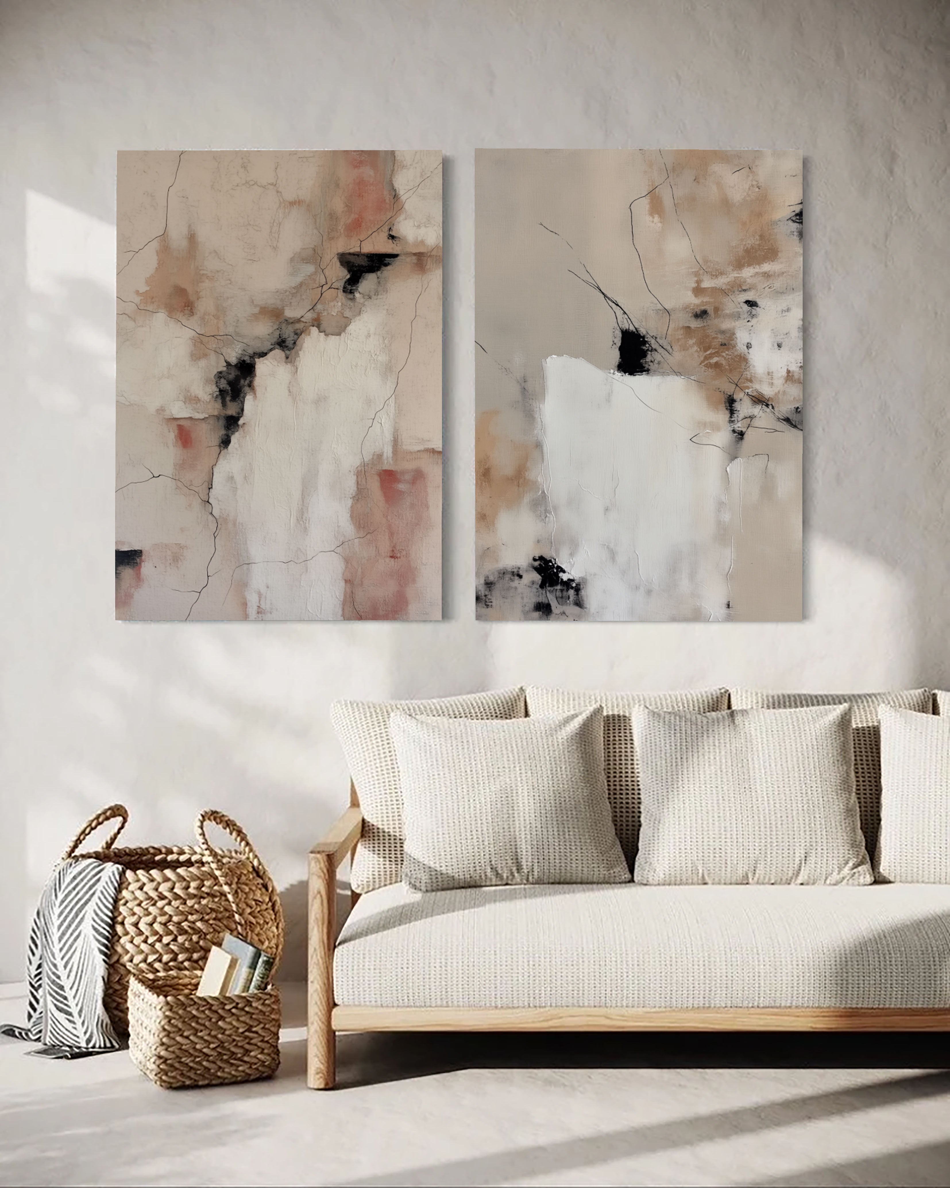 Cracked Earth Tones | Abstract Duality