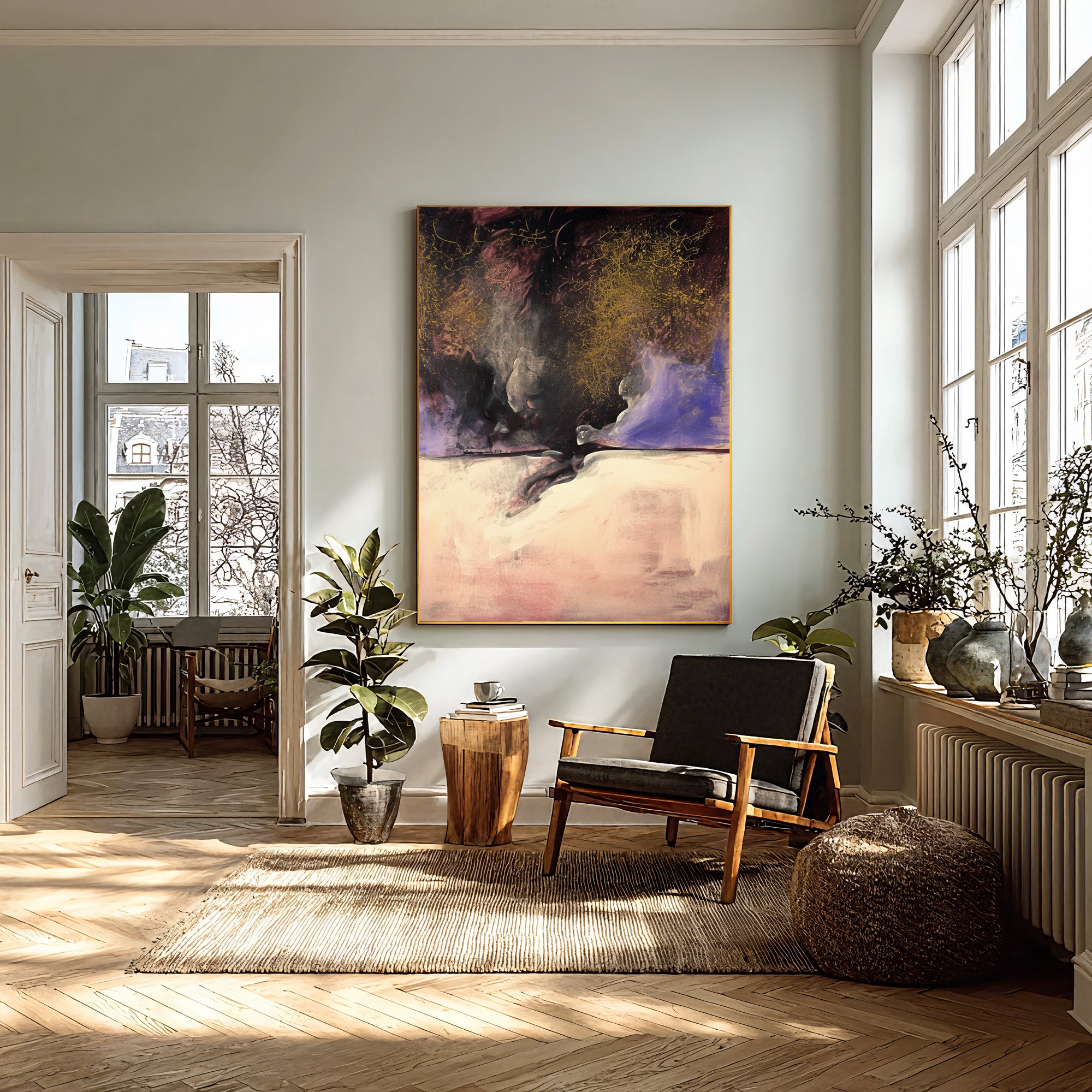 Textured Amethyst Opulence | Purple Gold