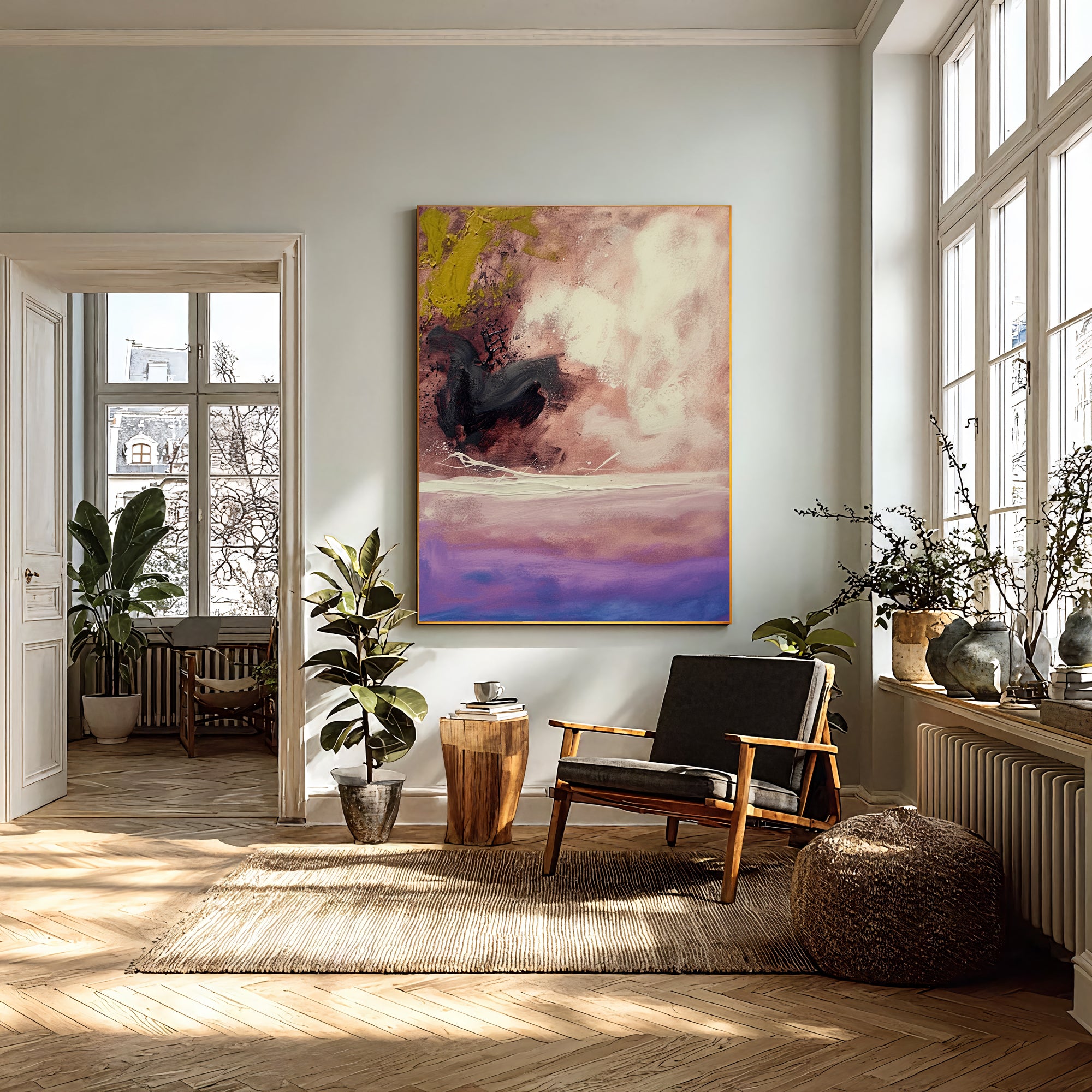 Textured Violet Vibrance | Purple Yellow