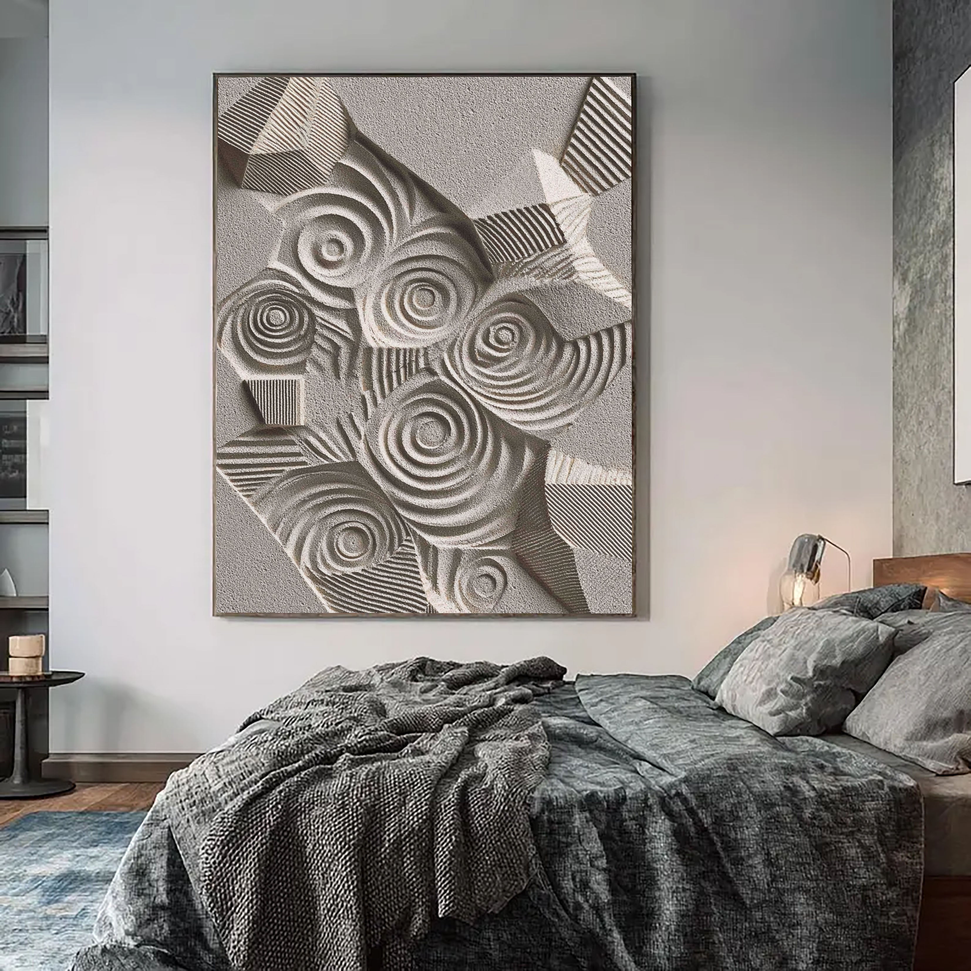 Textured Spiral Motifs | Neutral Greys
