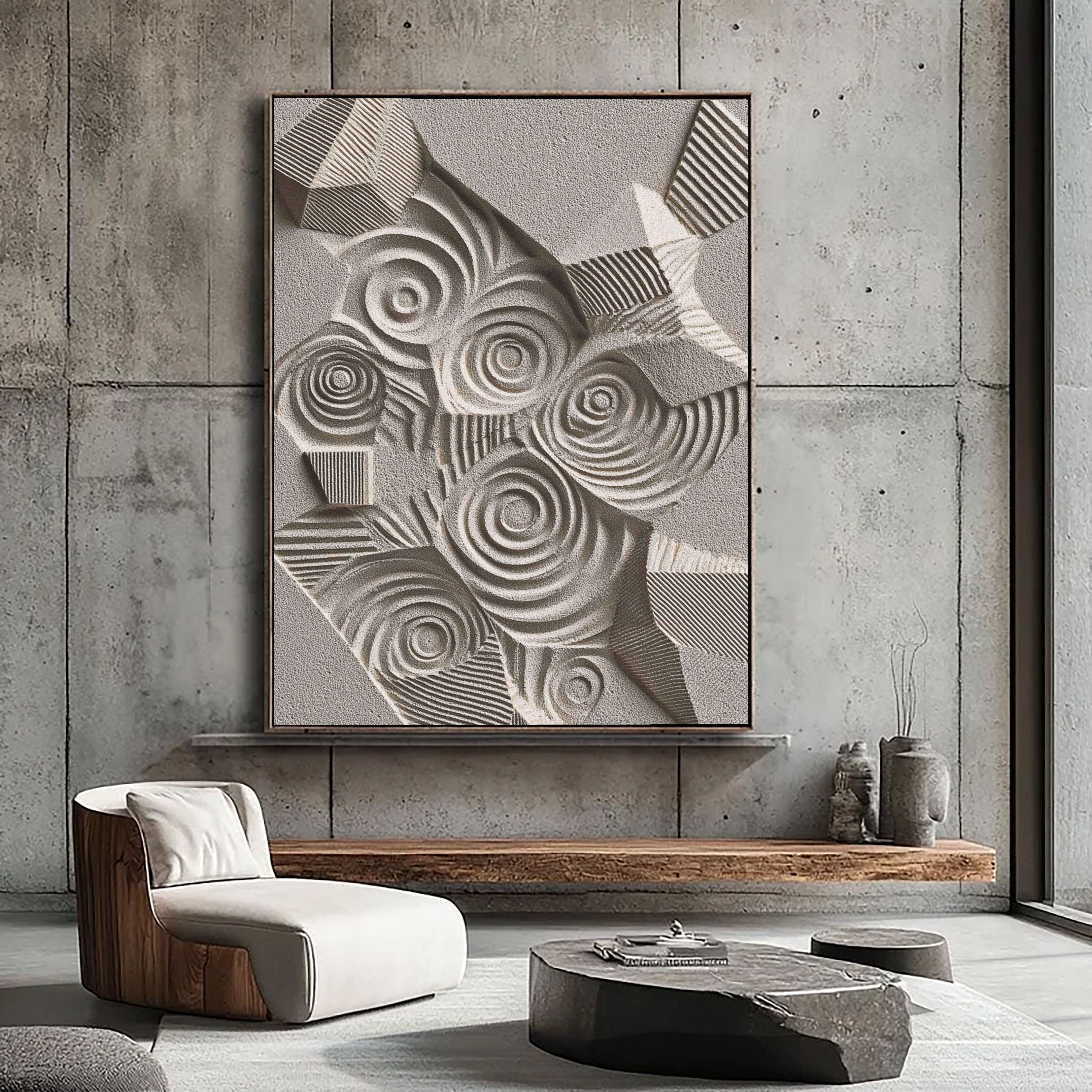 Textured Spiral Motifs | Neutral Greys