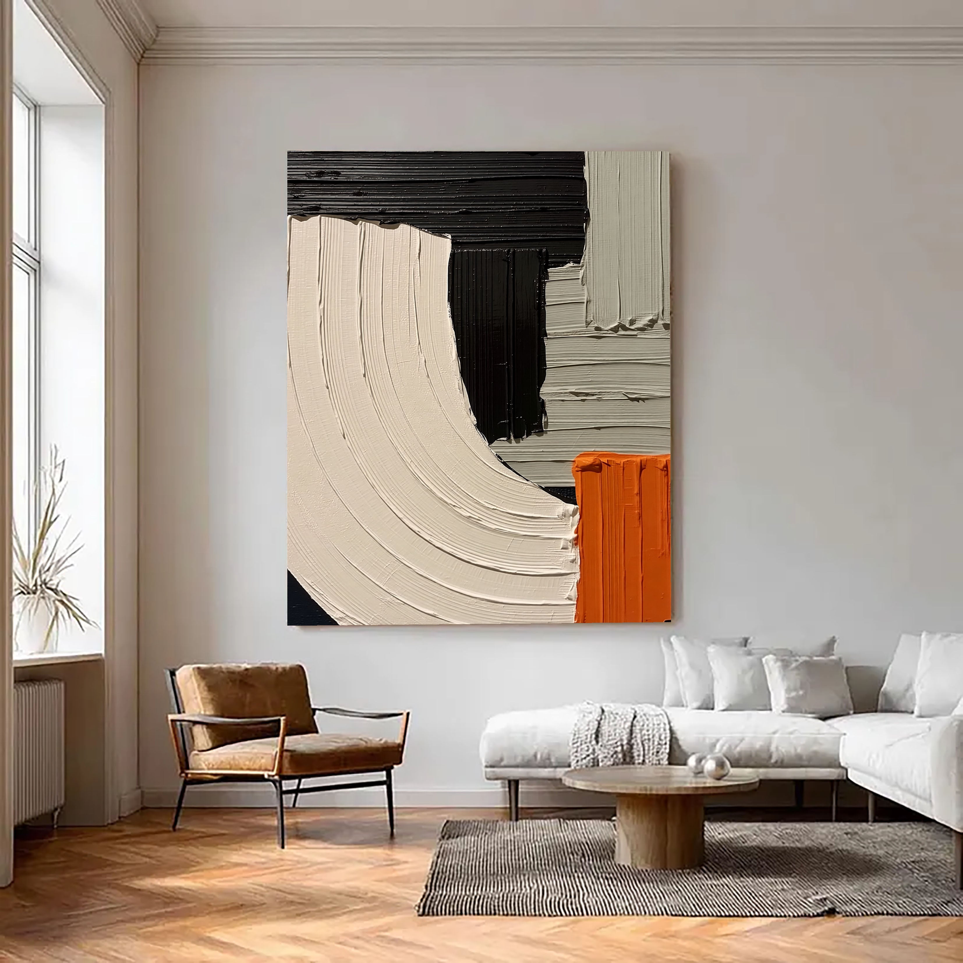 Textured Arc Dynamics | Tangerine Accent