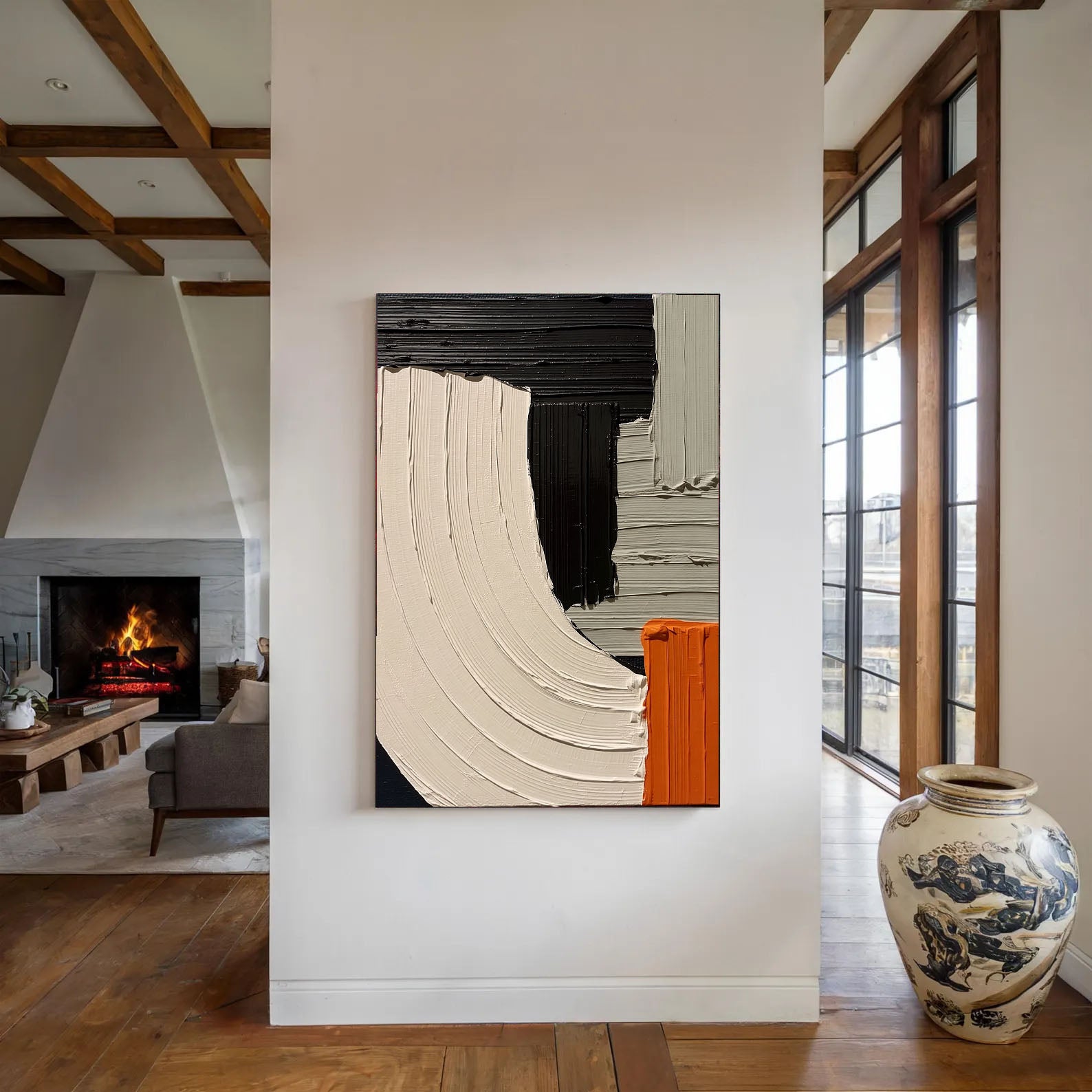 Textured Arc Dynamics | Tangerine Accent