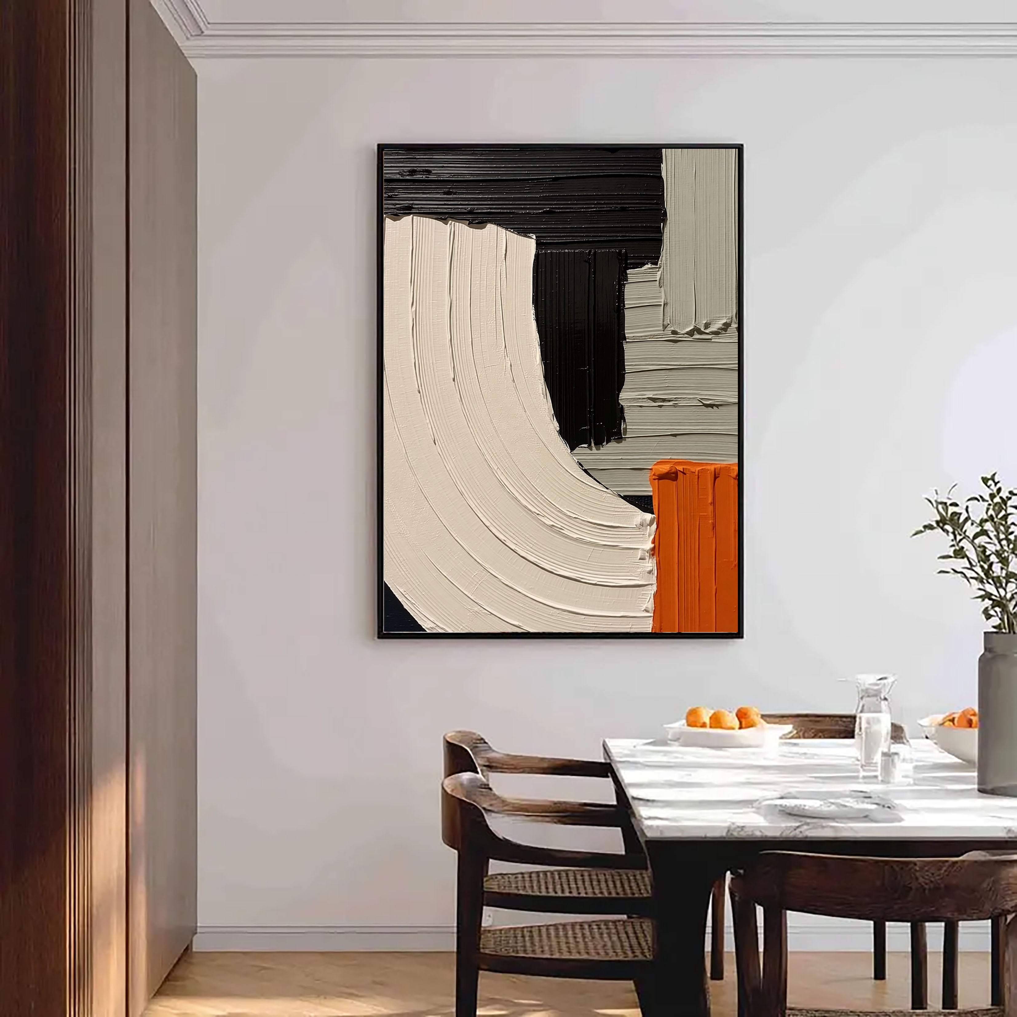 Textured Arc Dynamics | Tangerine Accent