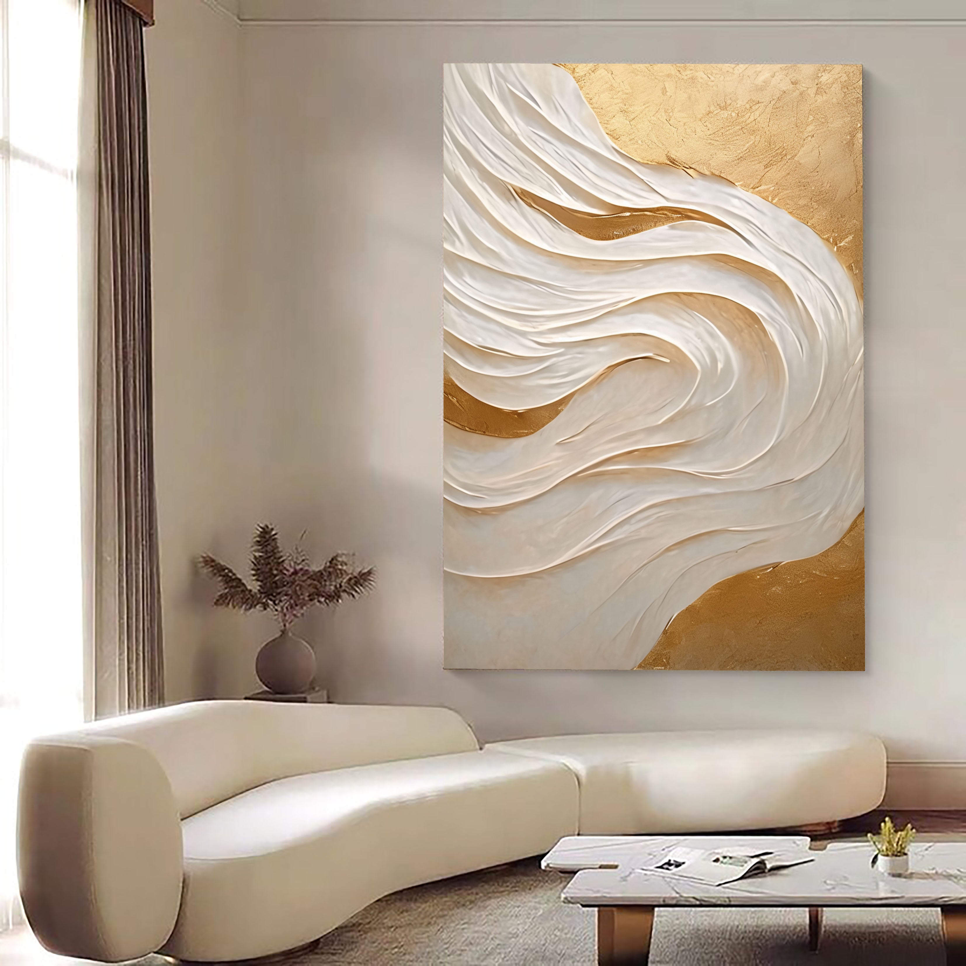 Textured Silk Flow | Gilded Tide