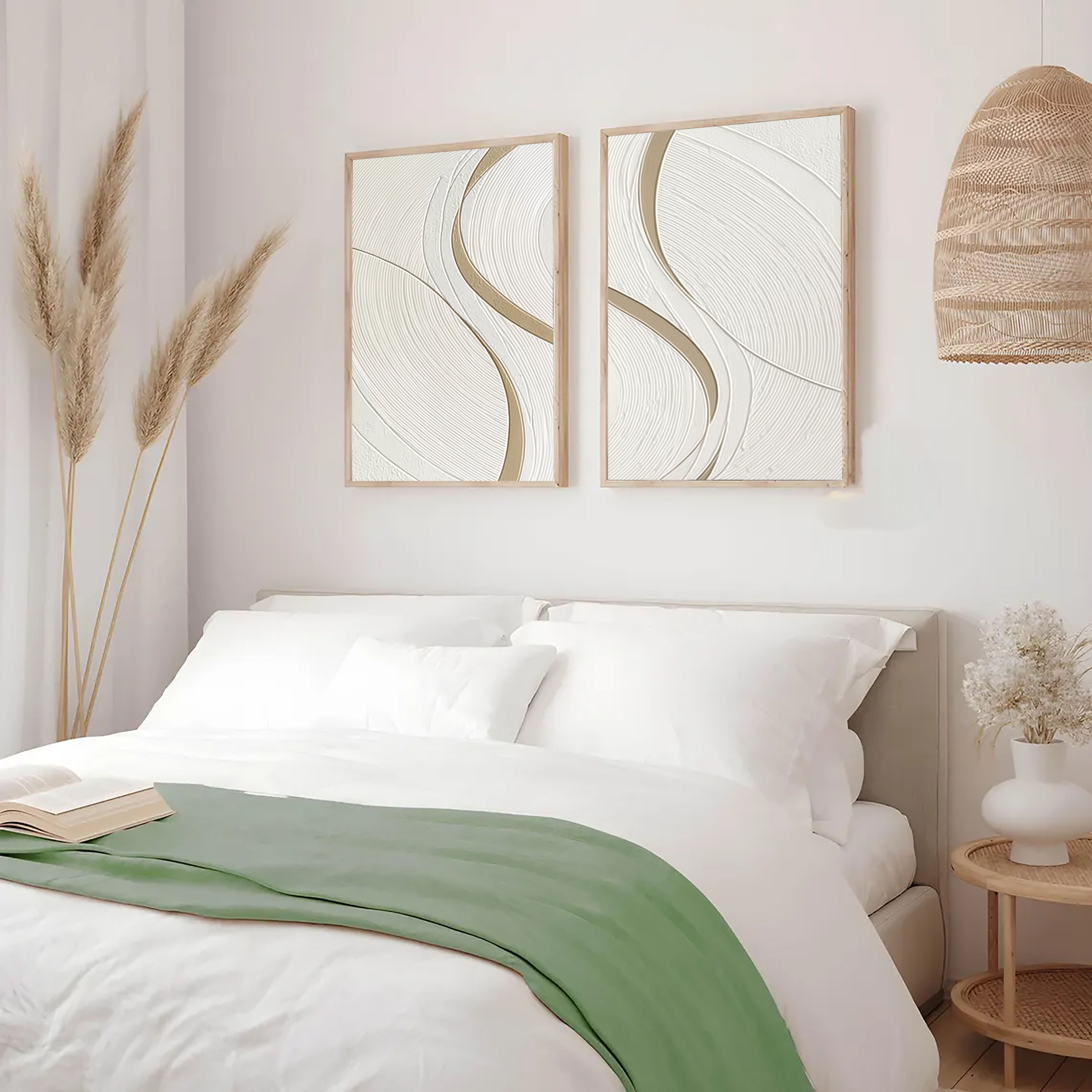 Minimalist White Line Art | Golden Curve