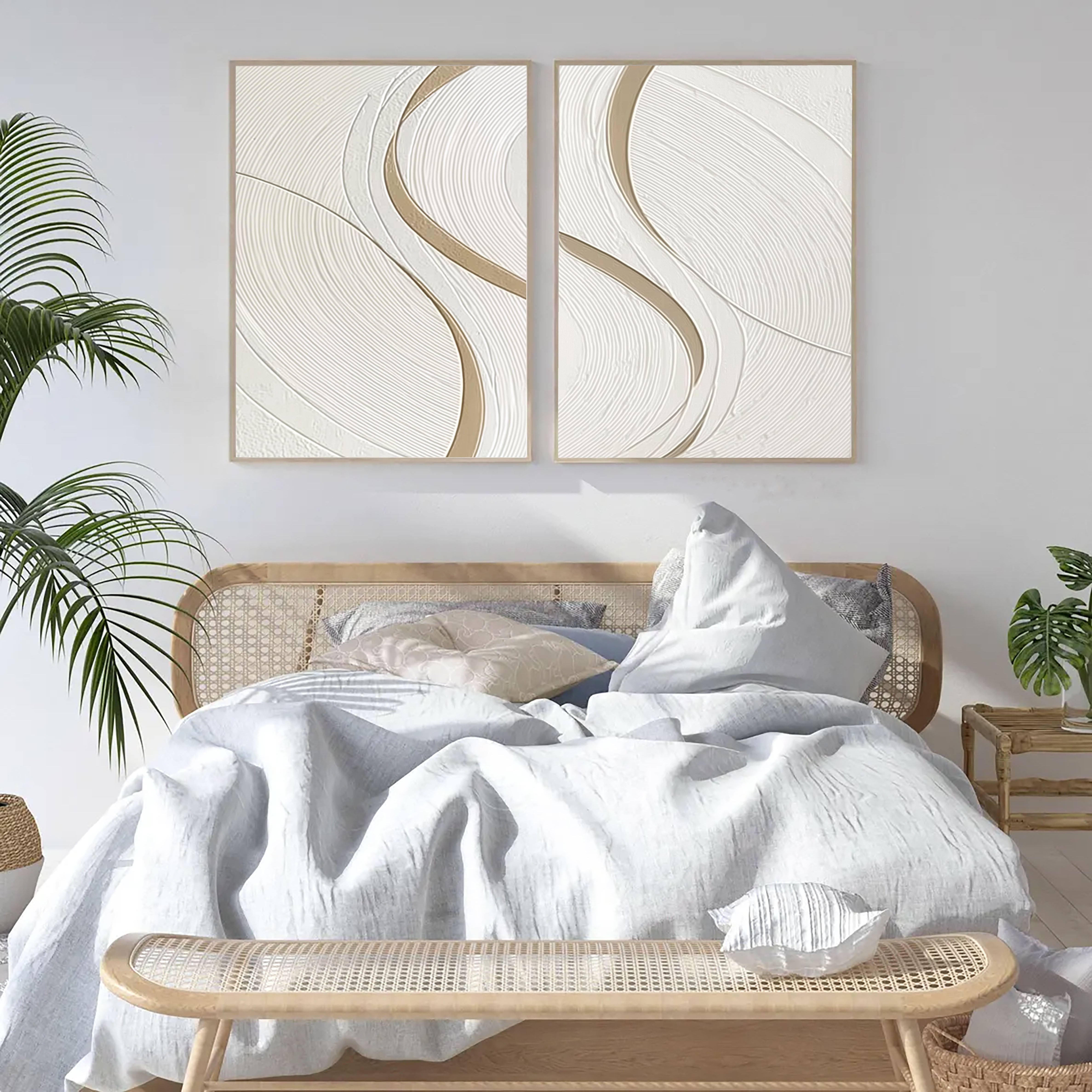 Minimalist White Line Art | Golden Curve