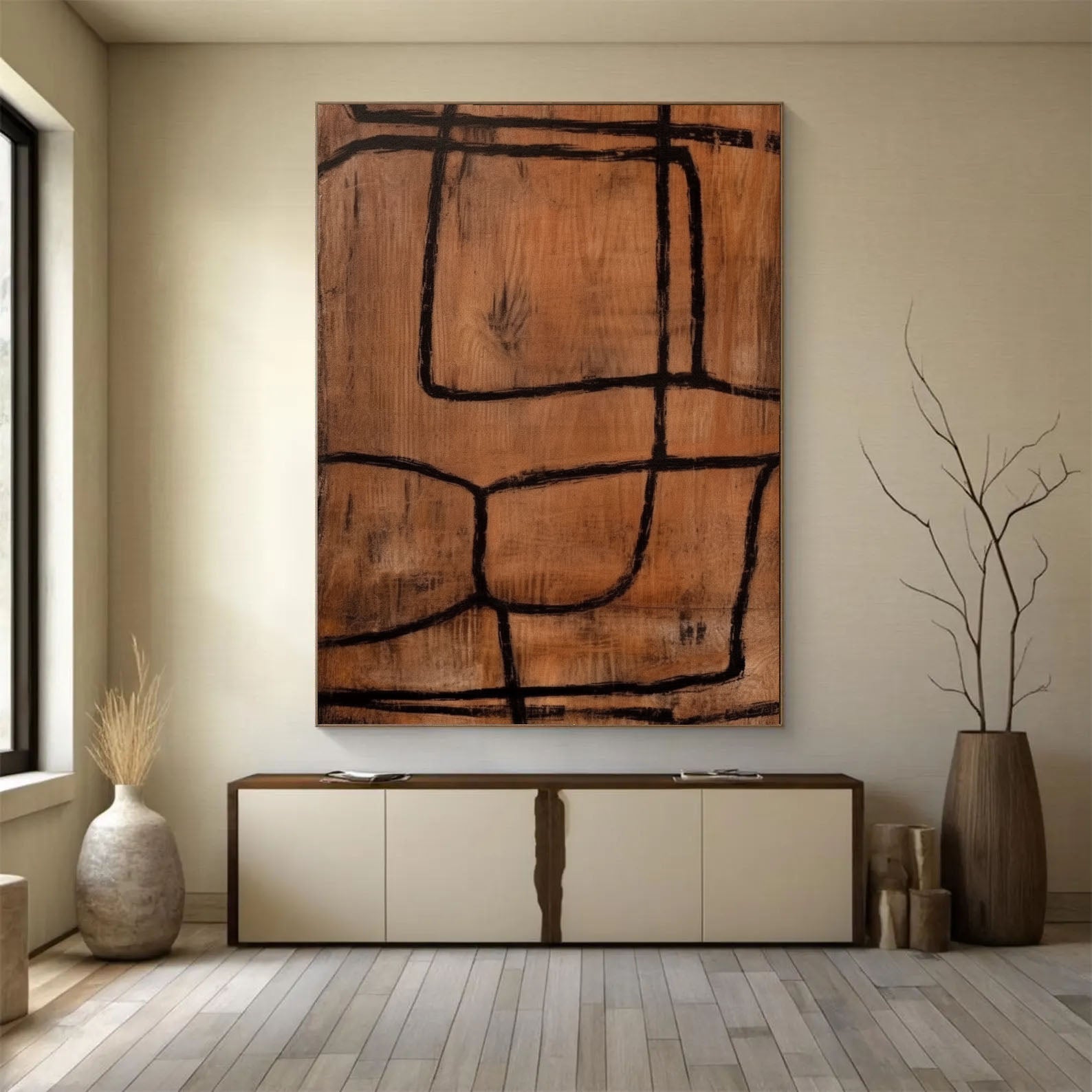 Rustic Line Harmony | Earthy Grid