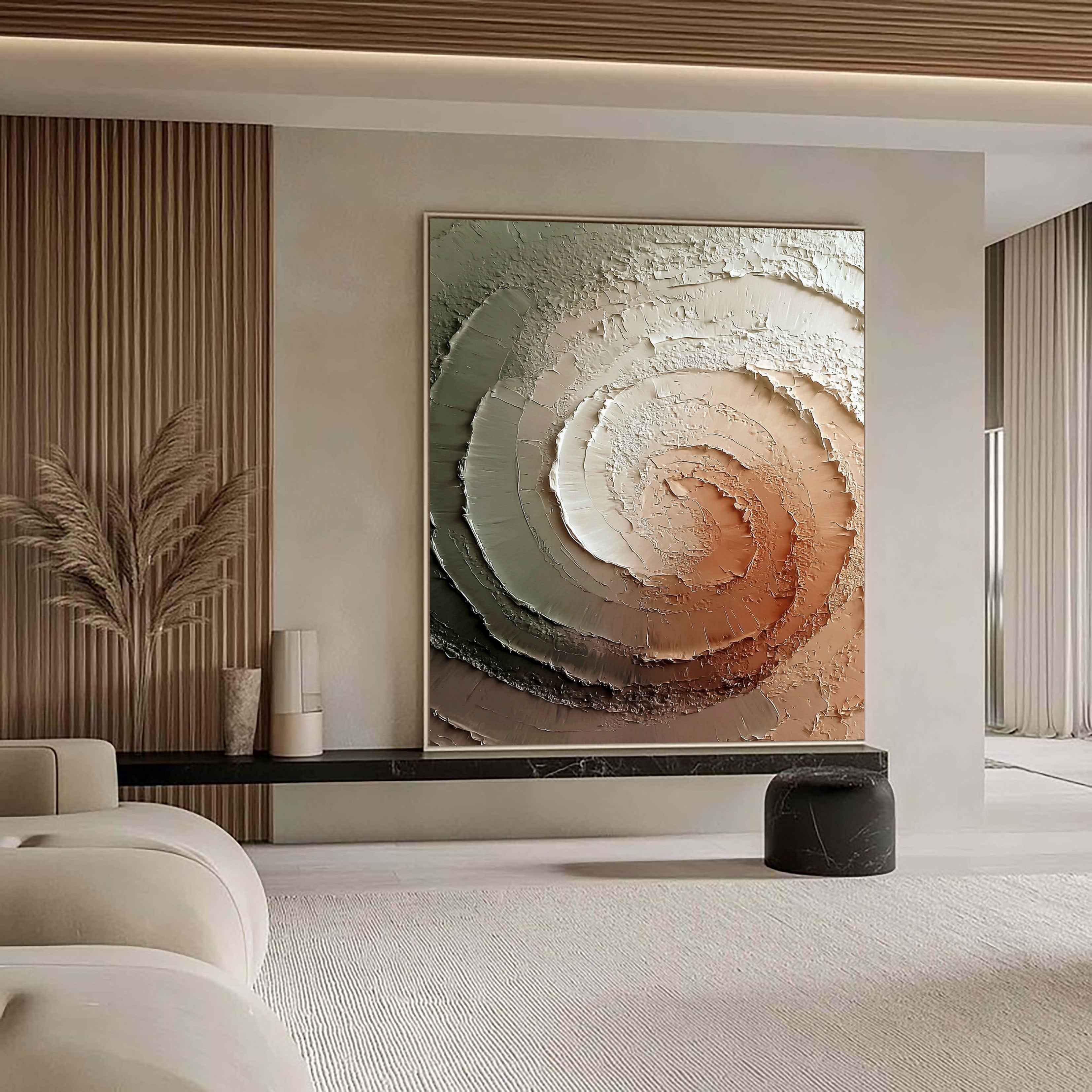 Textured Spiral Depth | Earthy Swirl
