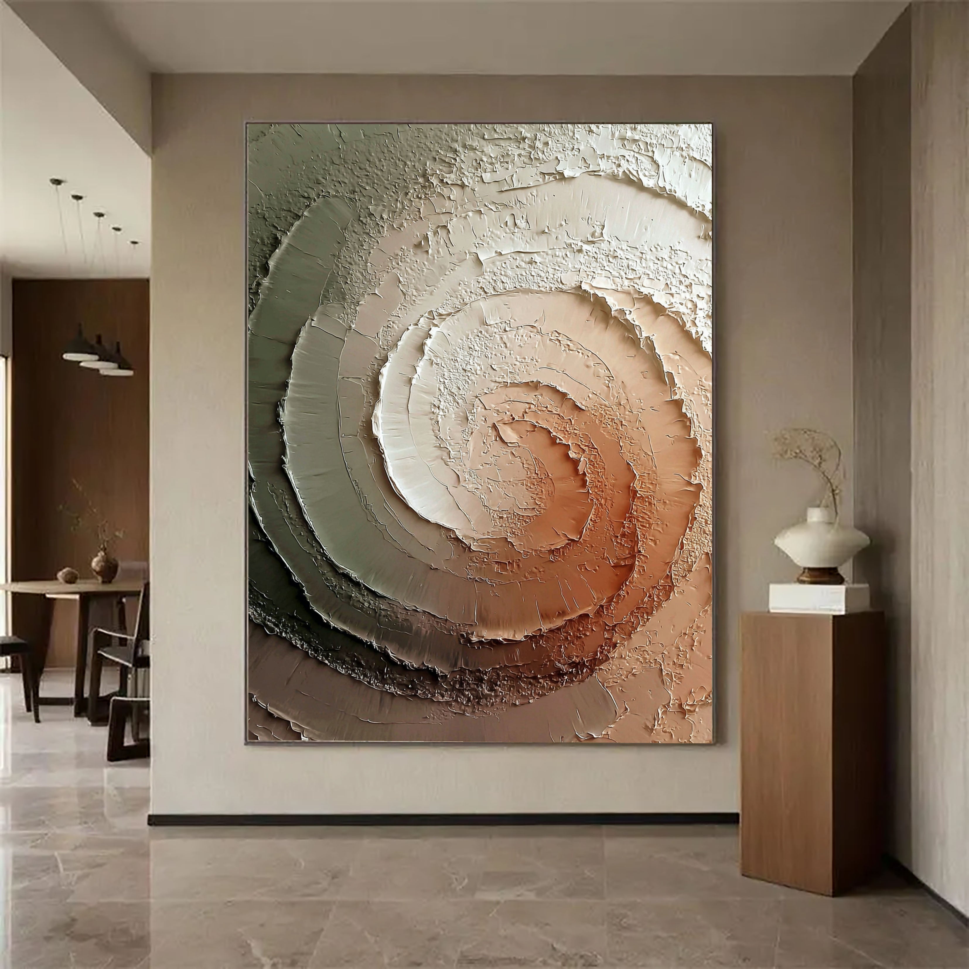 Textured Spiral Depth | Earthy Swirl