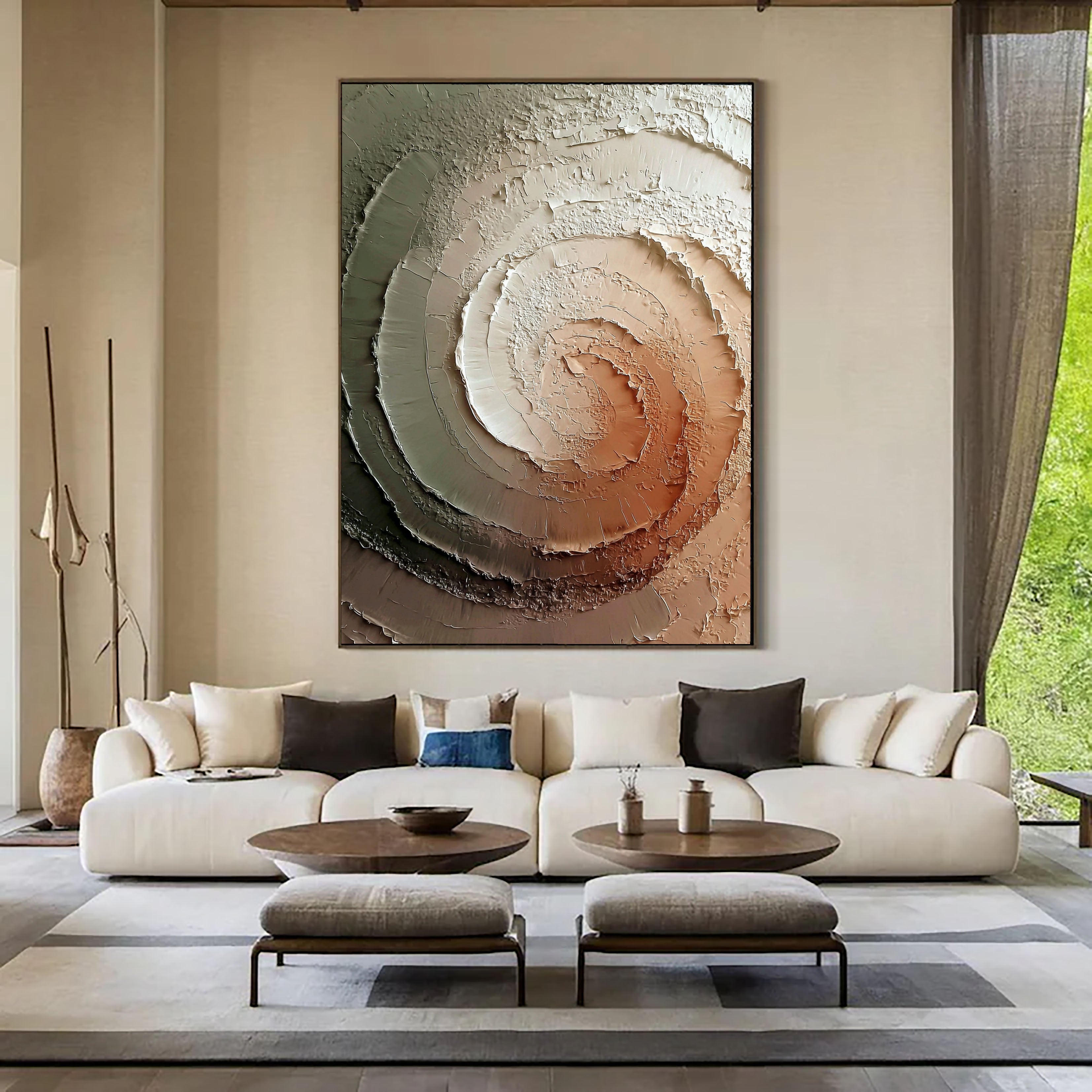 Textured Spiral Depth | Earthy Swirl