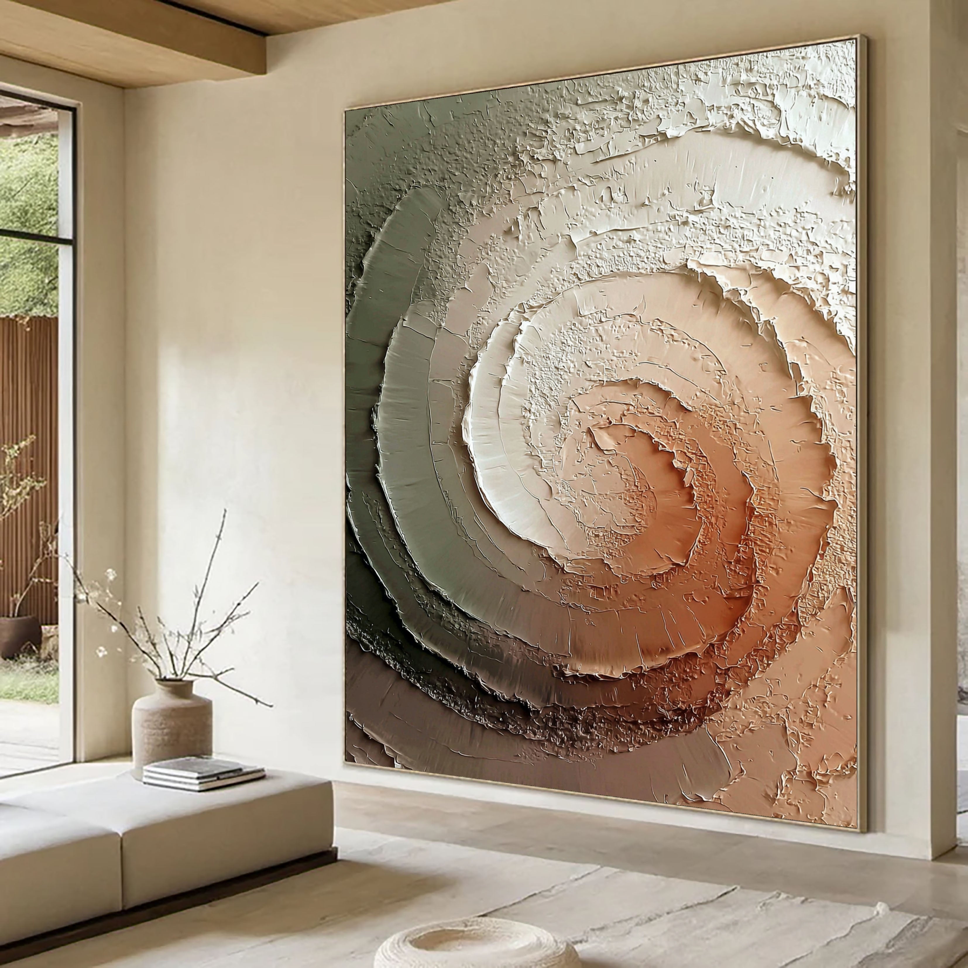 Textured Spiral Depth | Earthy Swirl