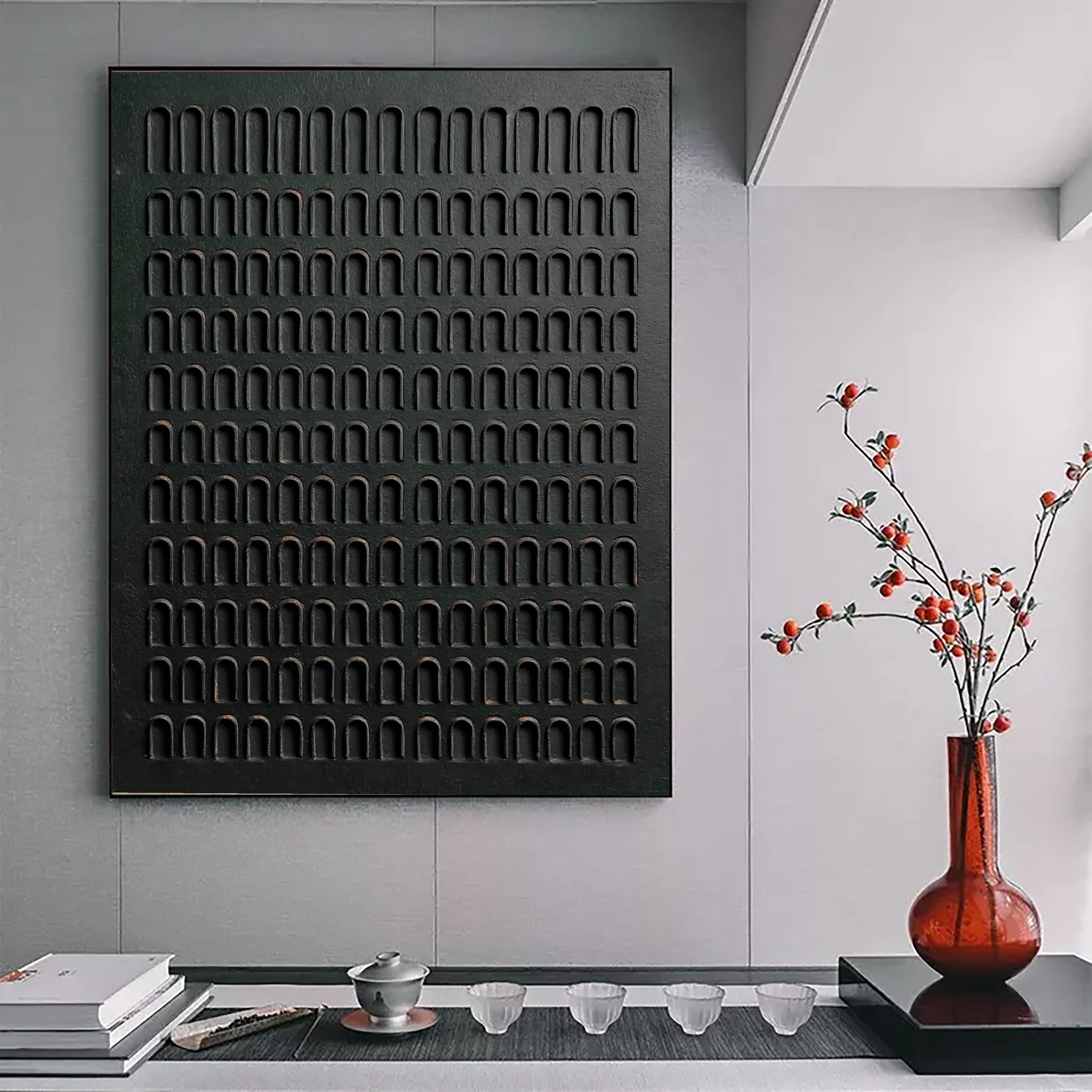 Textured Arch Array | Charcoal Black