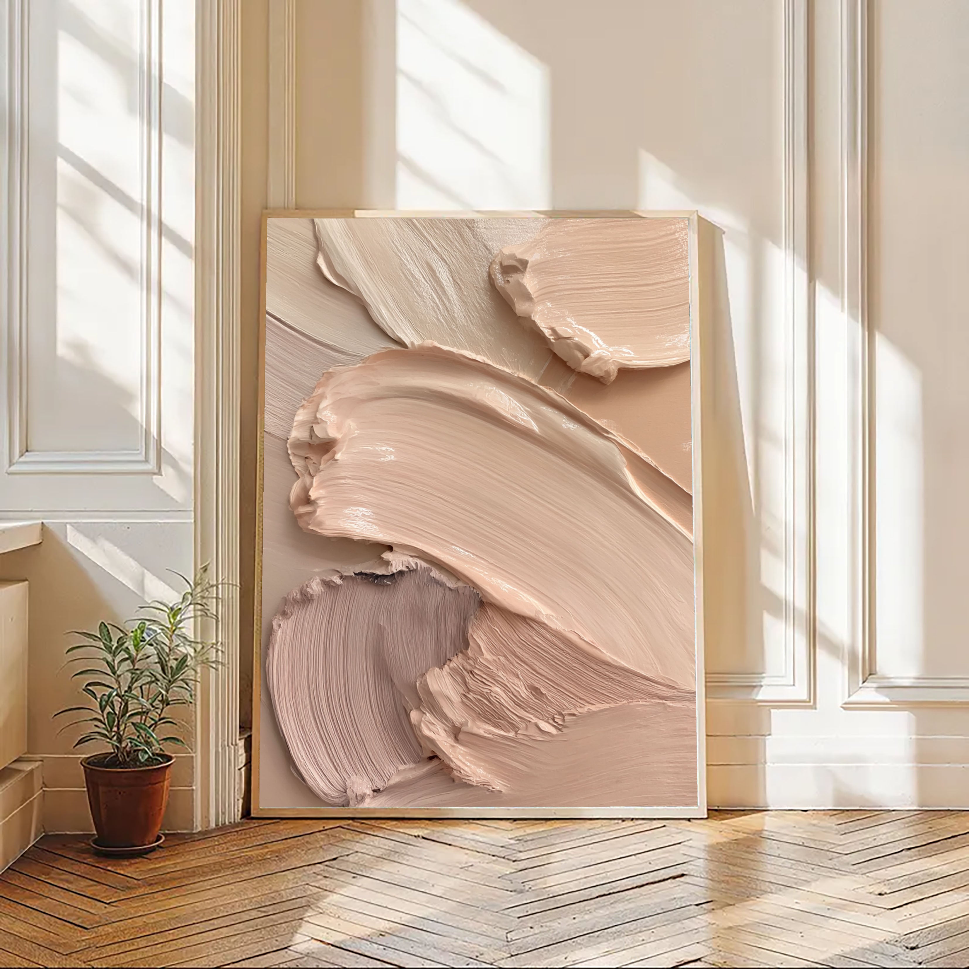 Textured Blush Opulence | Soft Swirls