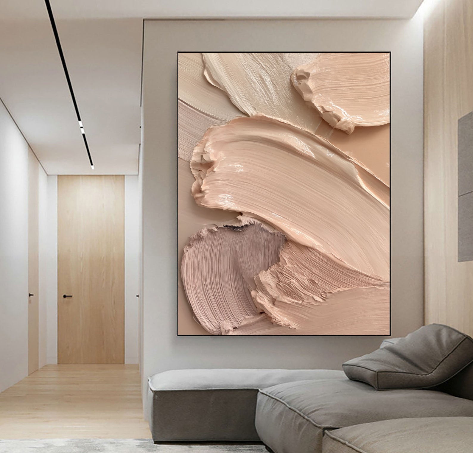 Textured Blush Opulence | Soft Swirls